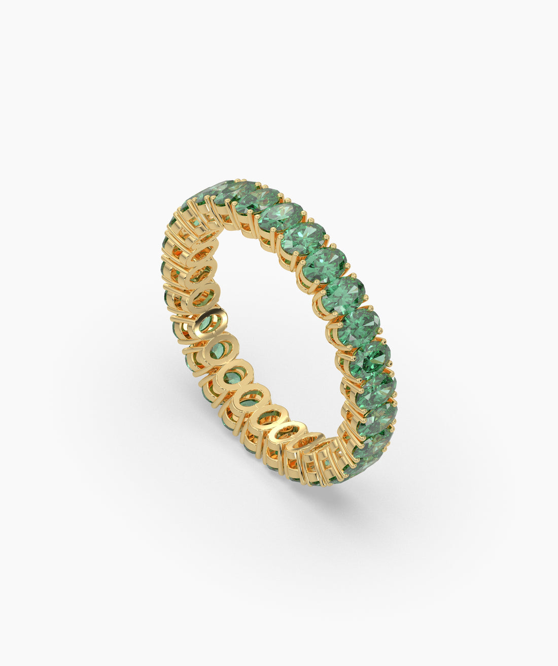 Helene Green Oval Eternity Ring