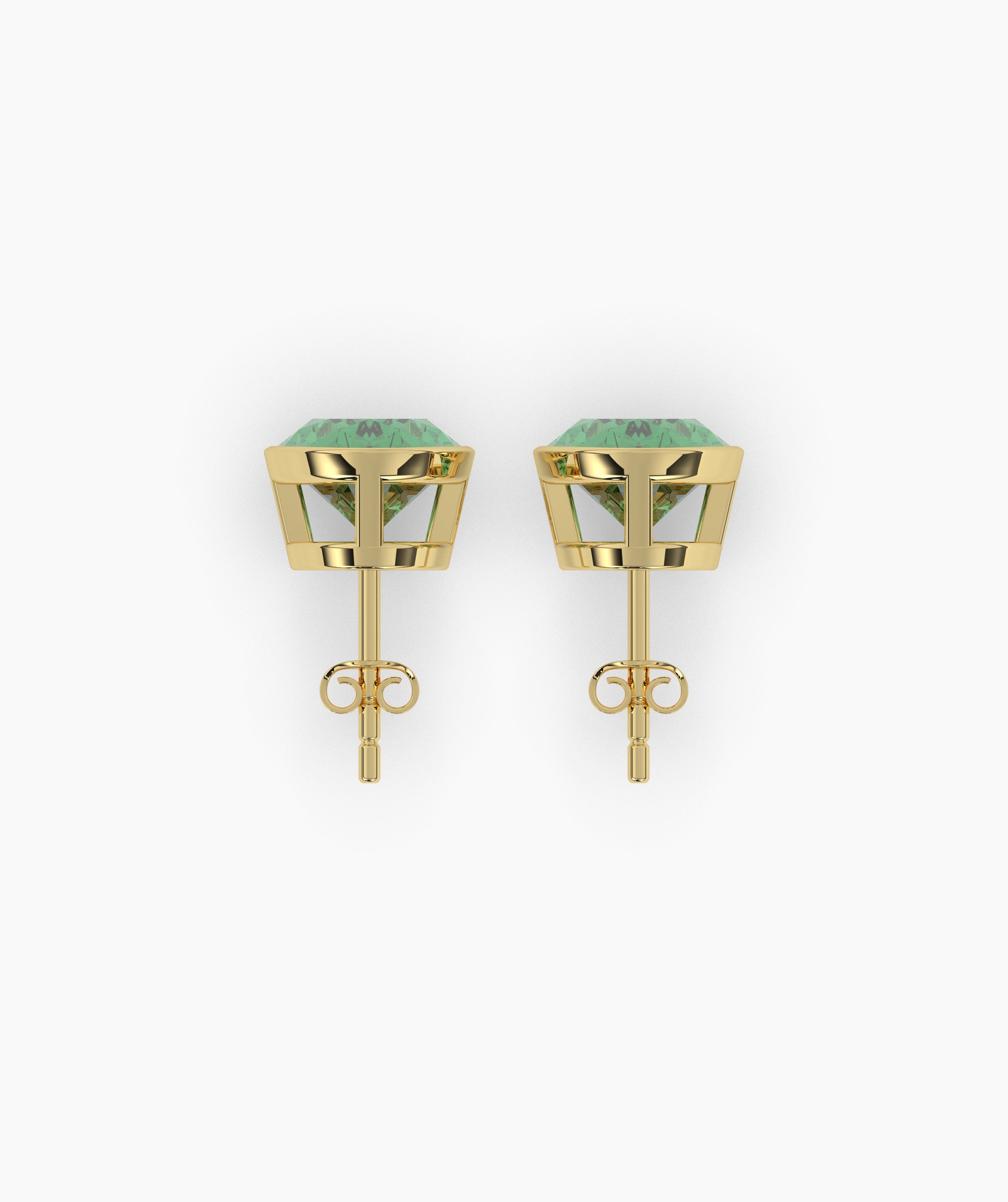 Talia Grüner Ovaler Diamant Ohrstecker
