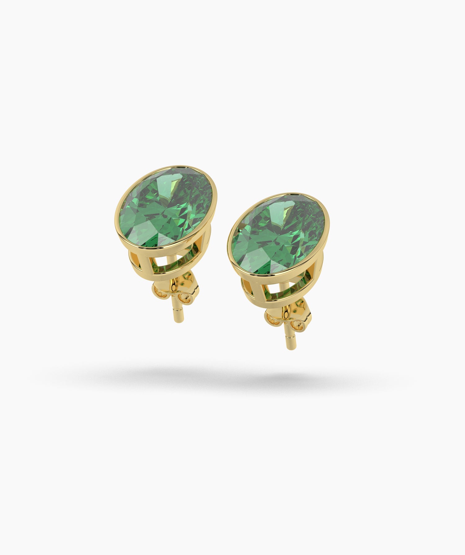Talia Green Oval Stud Earring