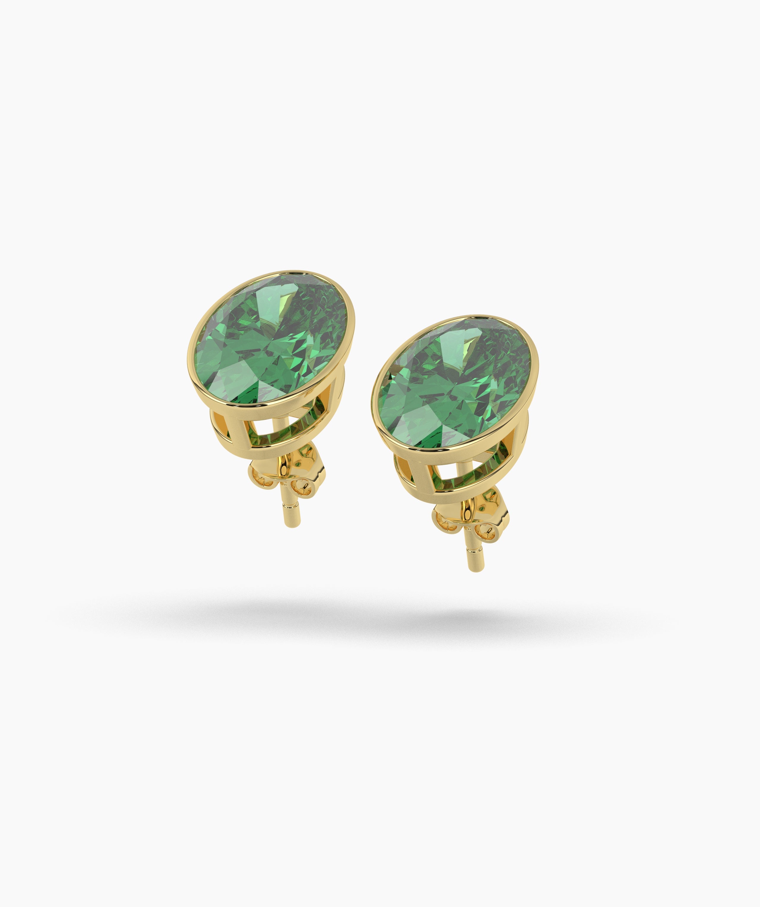 Talia Green Oval Stud Earring