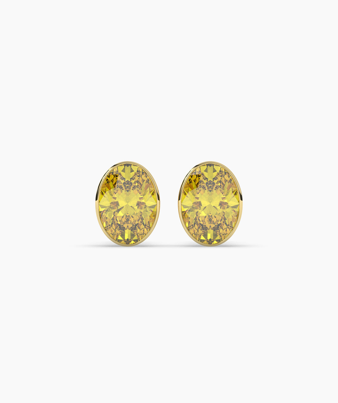 Mina Yellow Oval Stud Earring