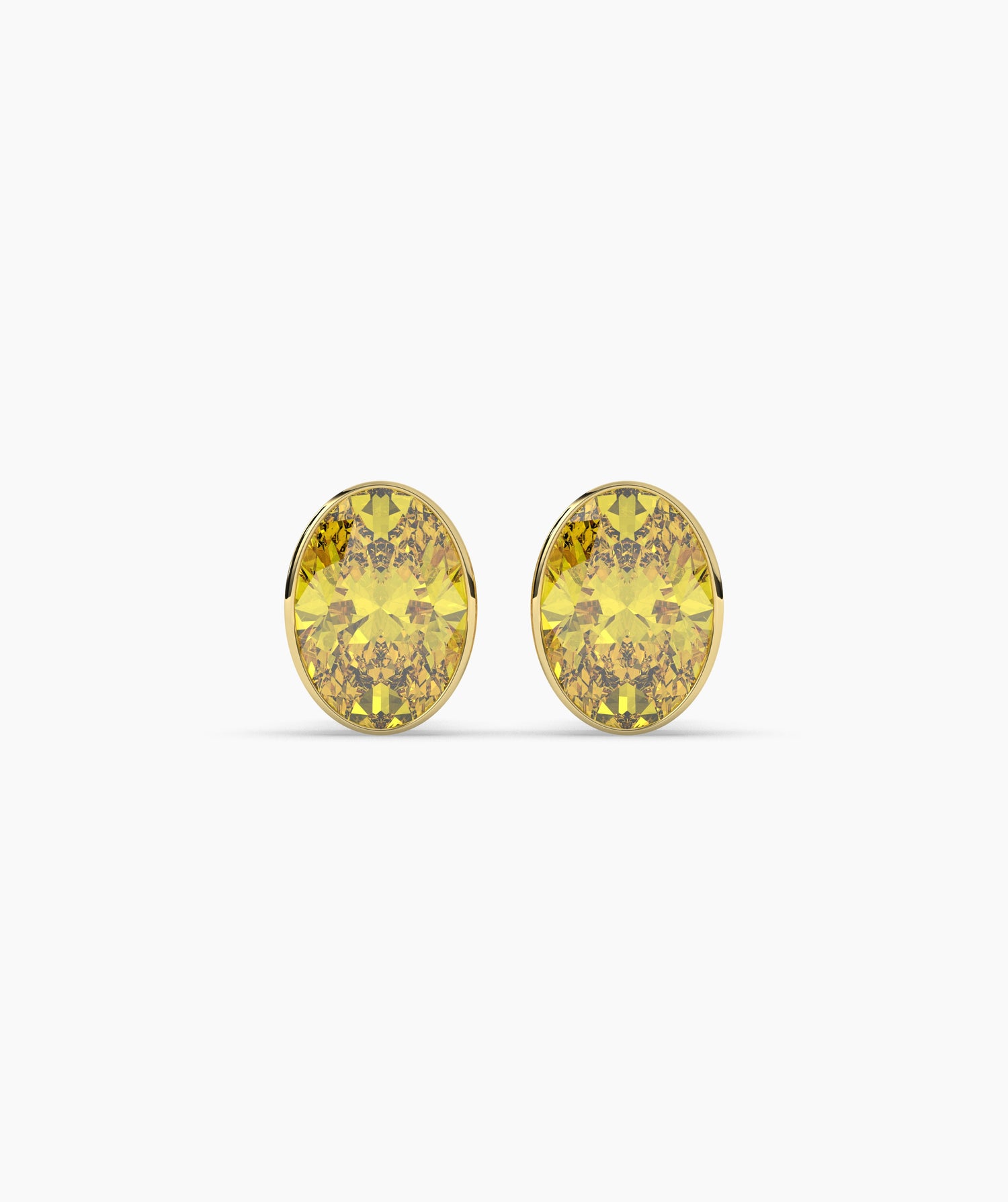 Mina Yellow Oval Stud Earring