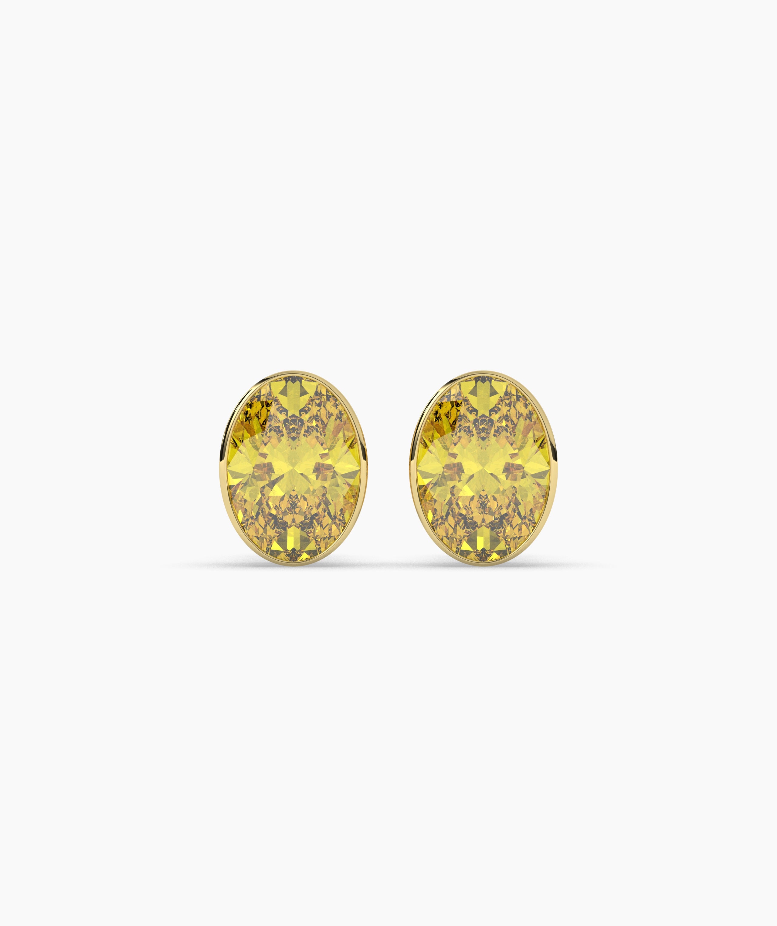 Mina Yellow Oval Stud Earring