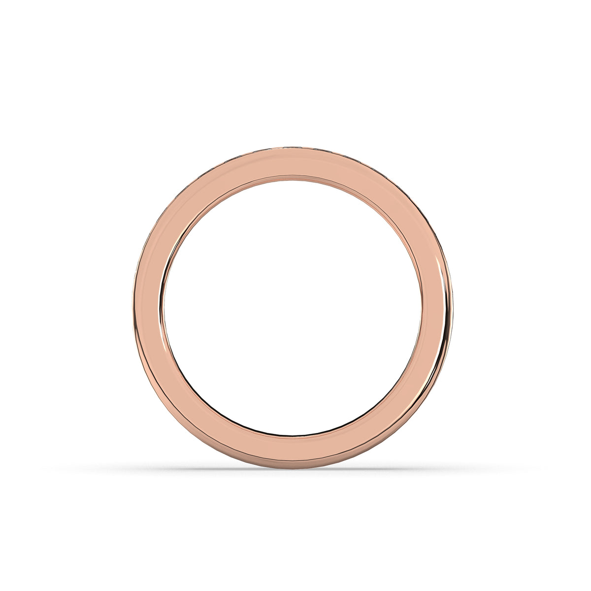 Sarina princess-cut lab-grown diamond channel-set memoire wedding band in 585 rose gold, top view