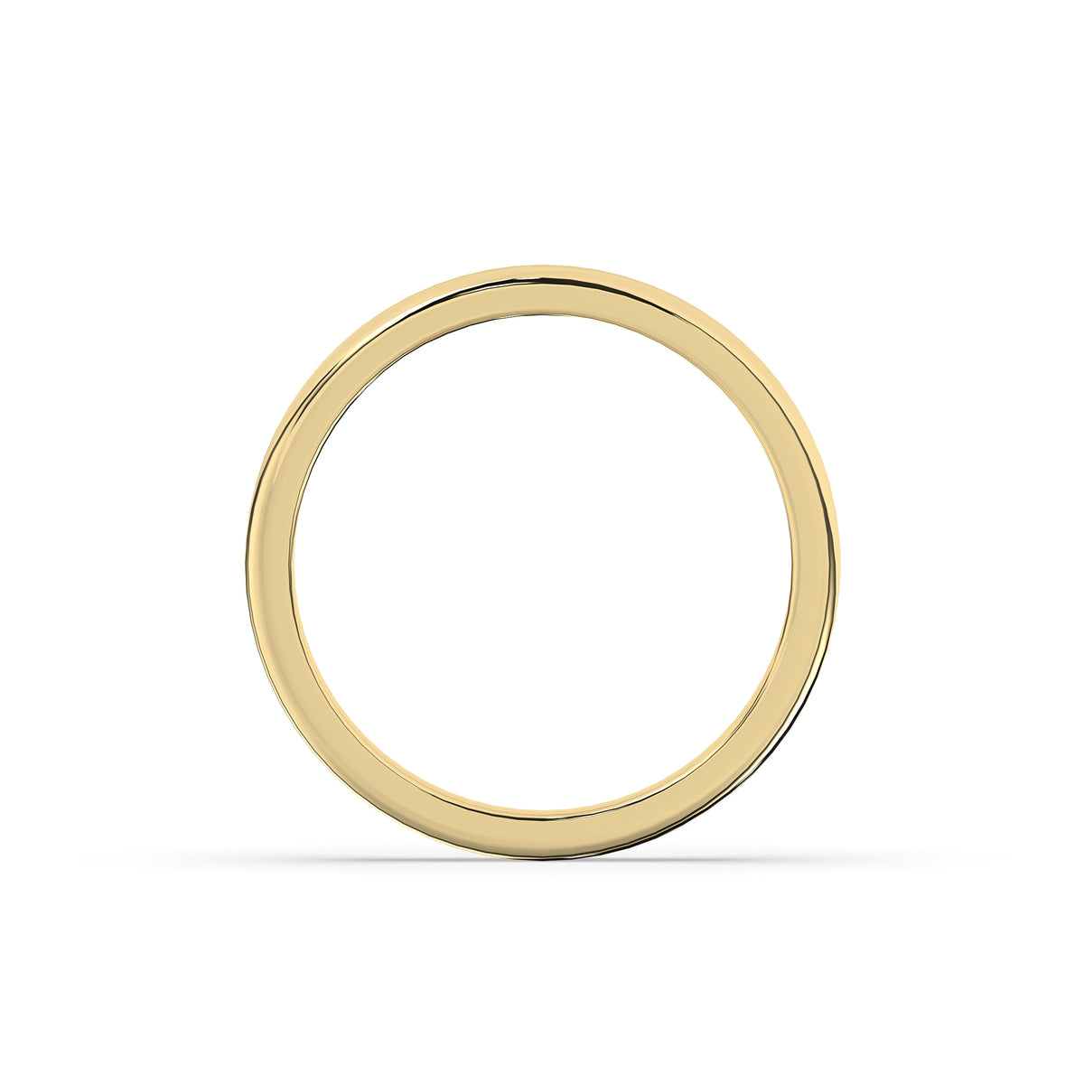 Adelina round lab-grown diamond channel-set memoire wedding band in 585 yellow gold, top view