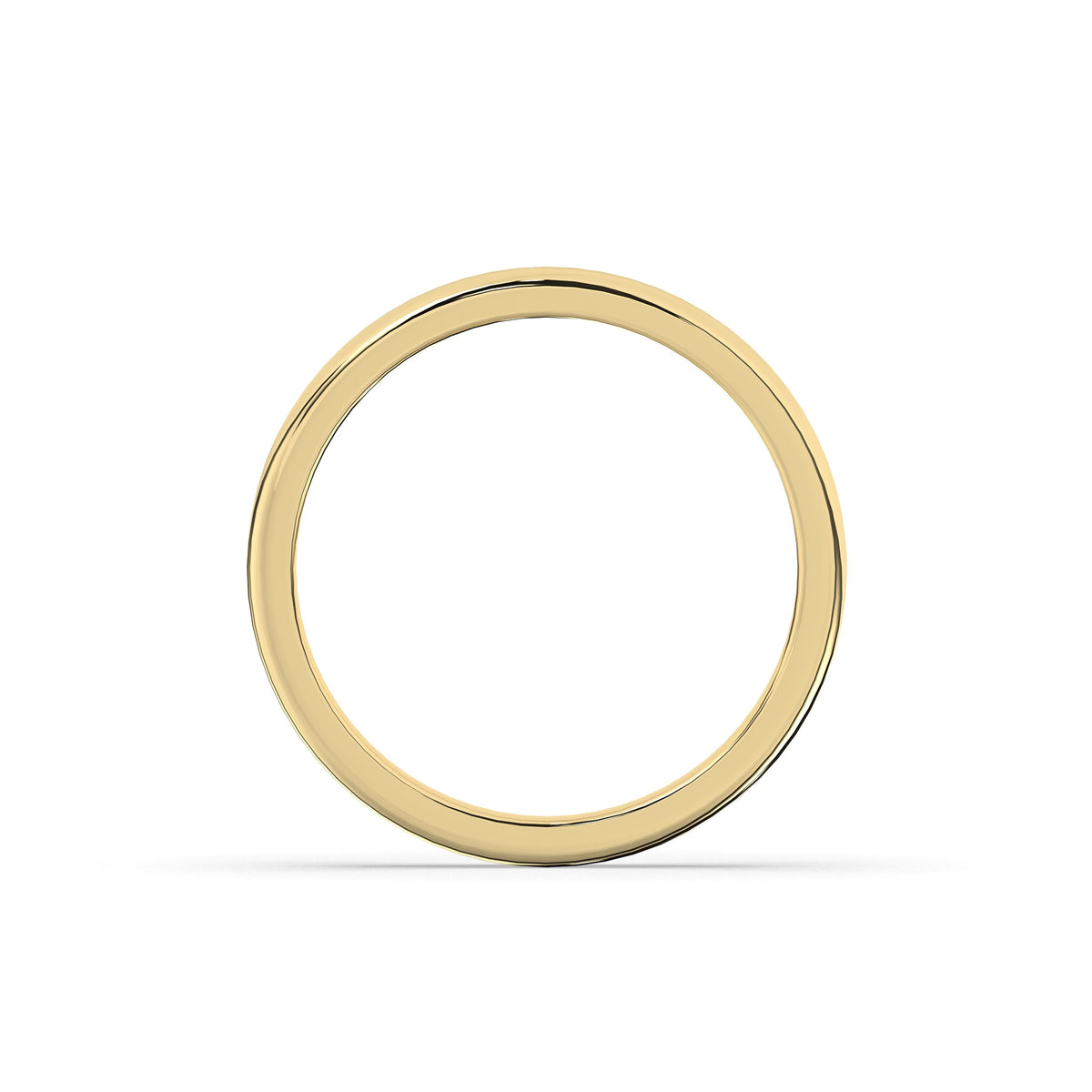 Adelina round lab-grown diamond channel-set memoire wedding band in 750 yellow gold, top view