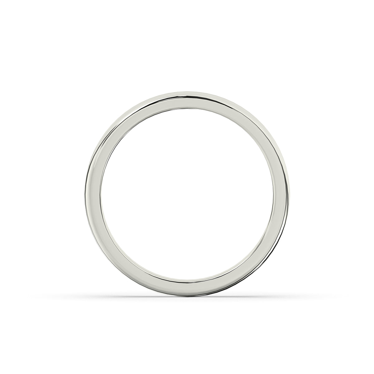 Adelina round lab-grown diamond channel-set memoire wedding band in 585 white gold, top view