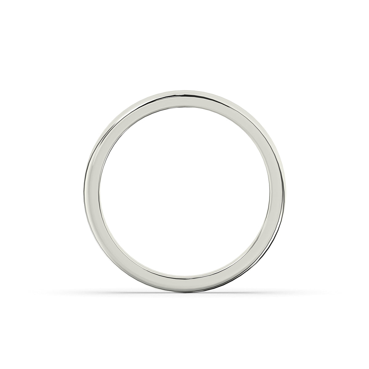 Adelina round lab-grown diamond channel-set memoire wedding band in 750 white gold, top view