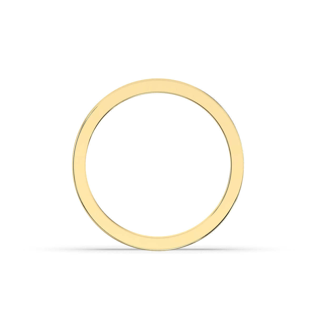 Tabea round lab-grown diamond channel-set memoire wedding band in 750 yellow gold, top view