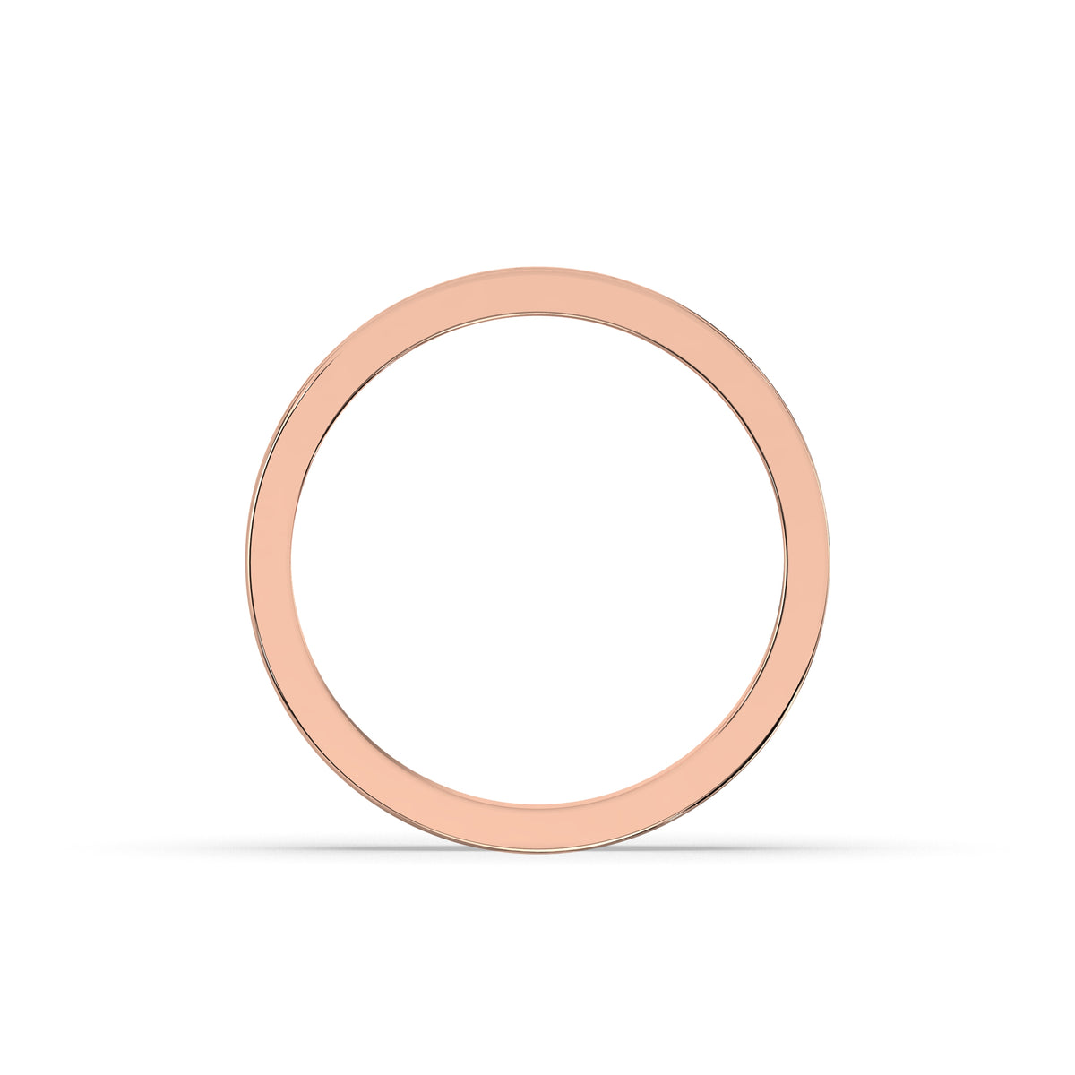Tabea round lab-grown diamond channel-set memoire wedding band in 585 rose gold, top view