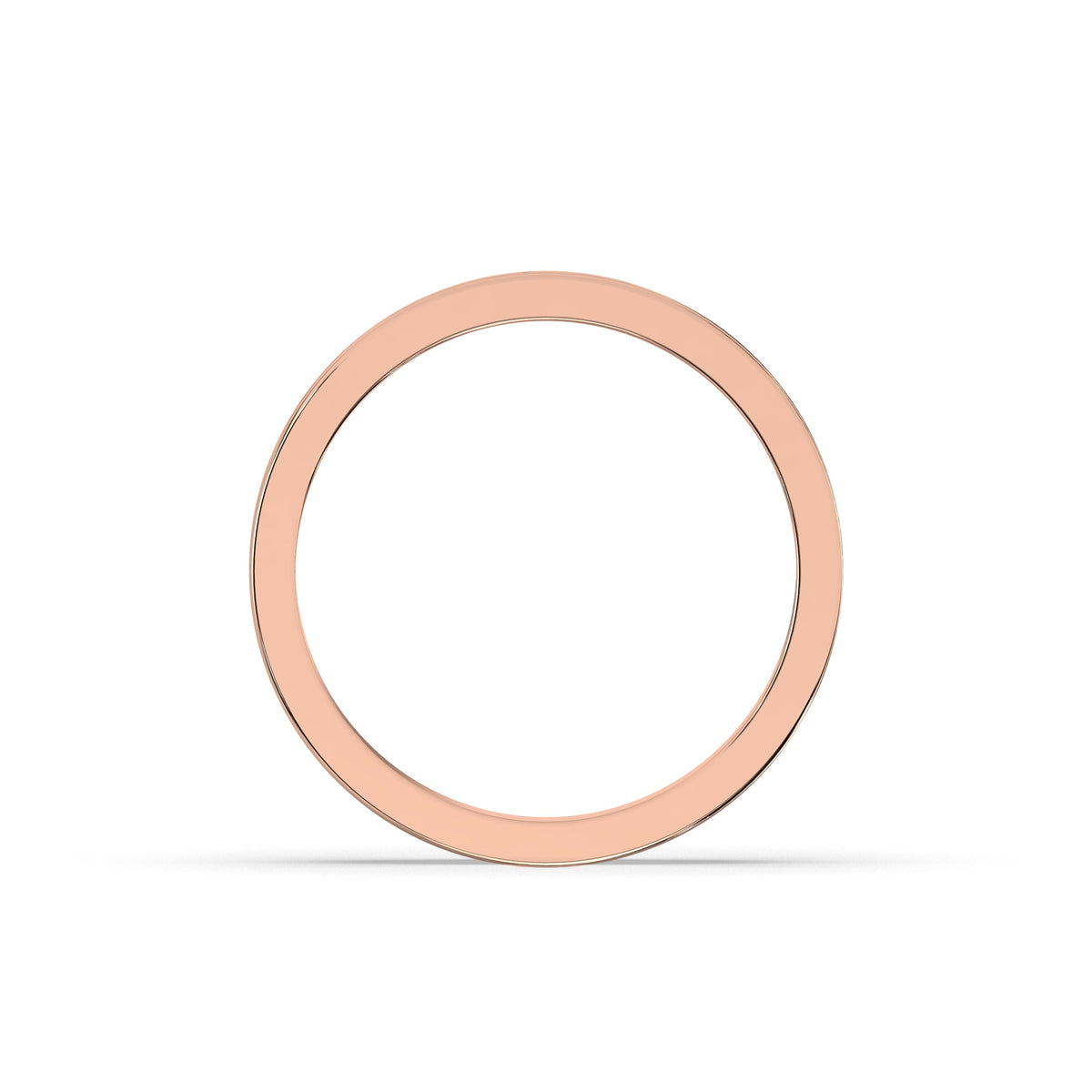 Tabea round lab-grown diamond channel-set memoire wedding band in 750 rose gold, top view