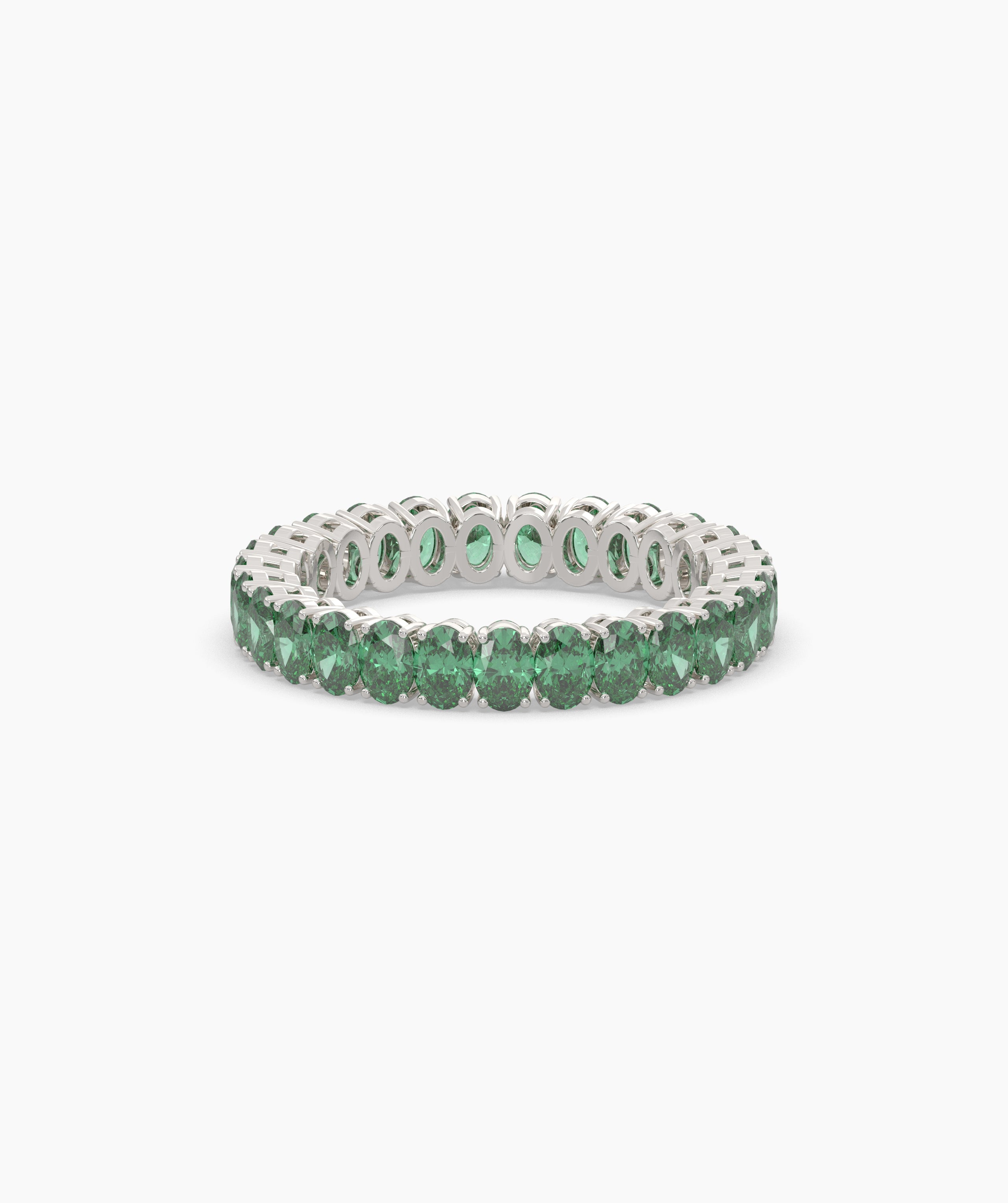 Helene Green Oval Eternity Ring