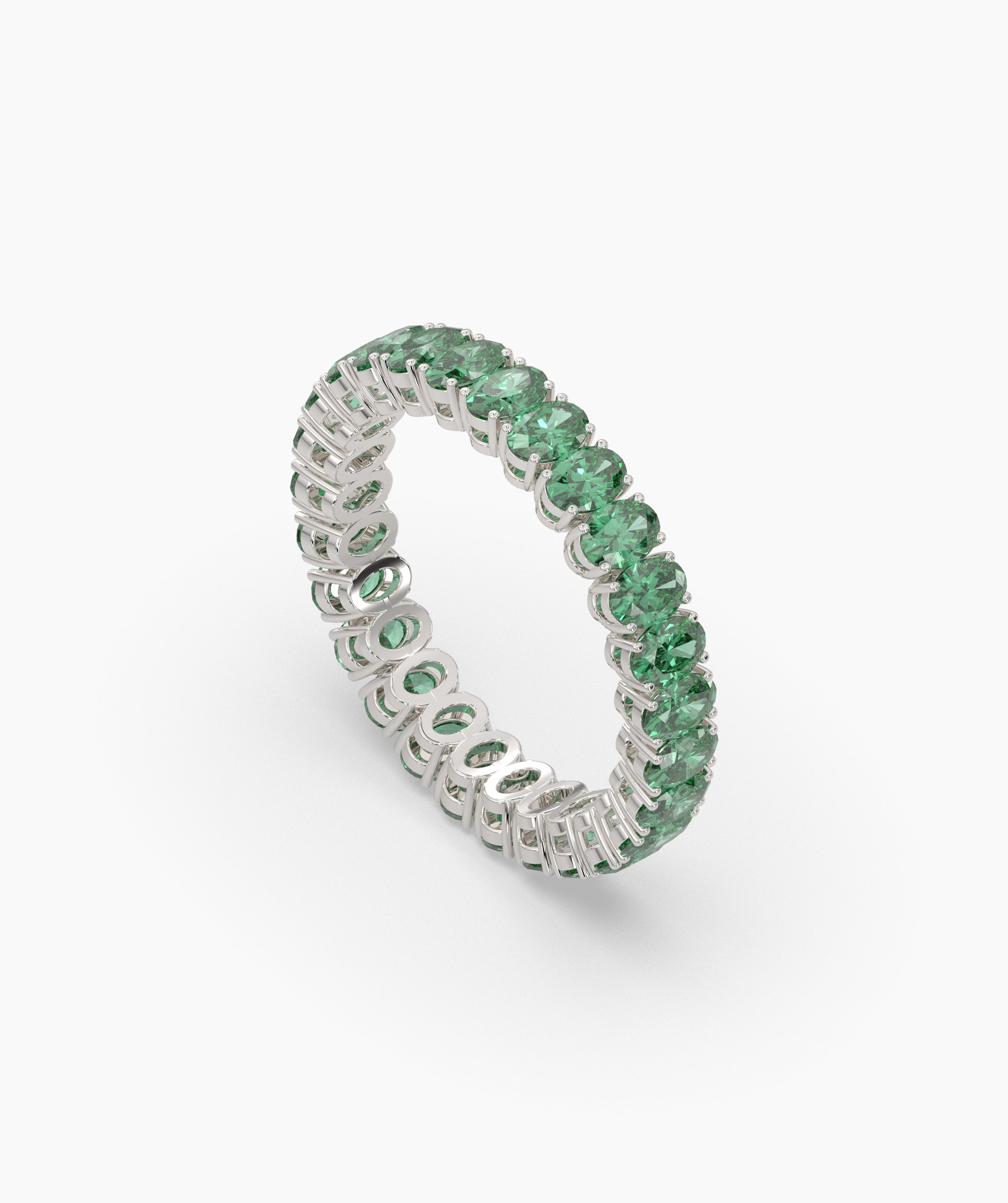 Helene Green Oval Eternity Ring