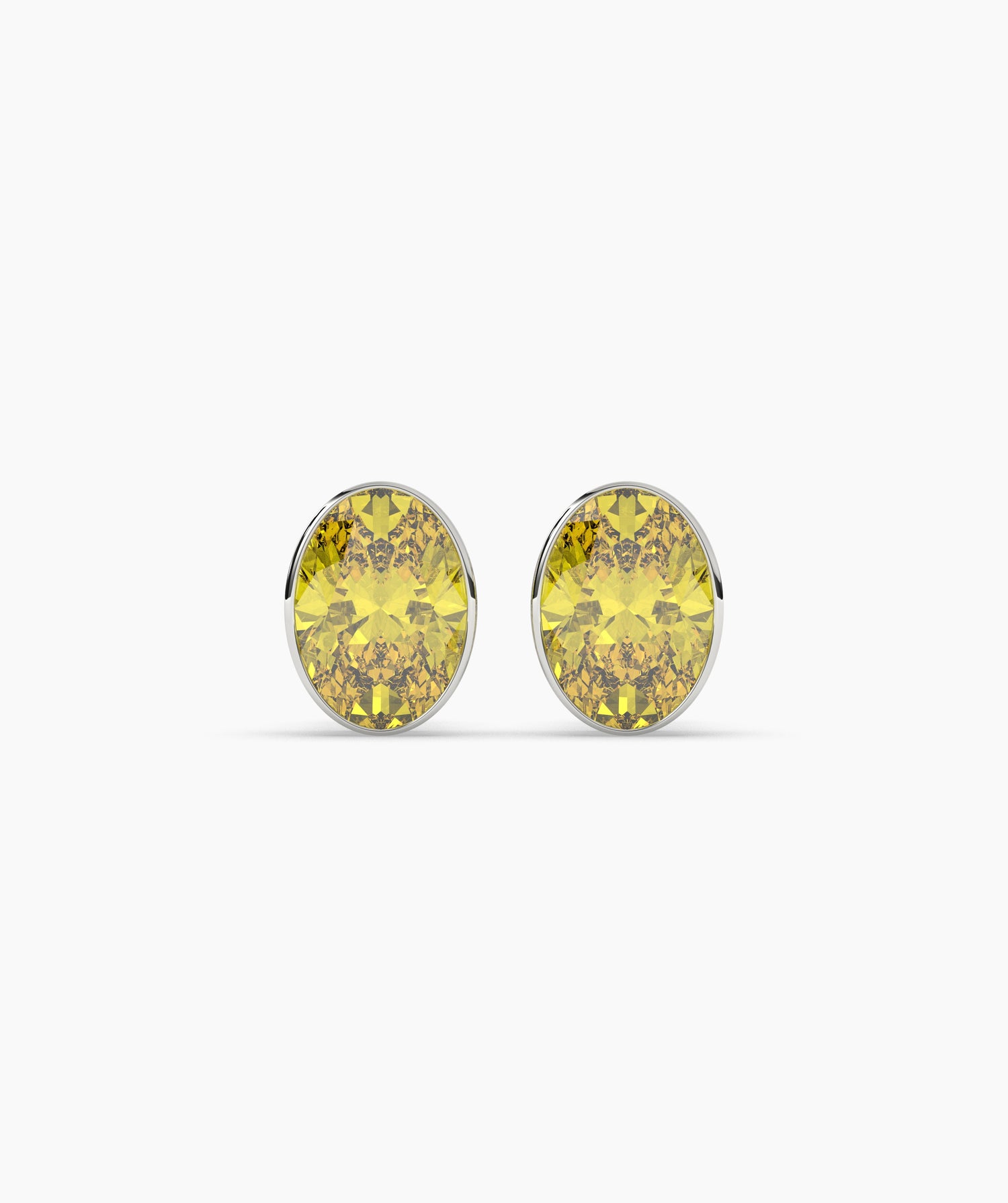 Mina Yellow Oval Stud Earring