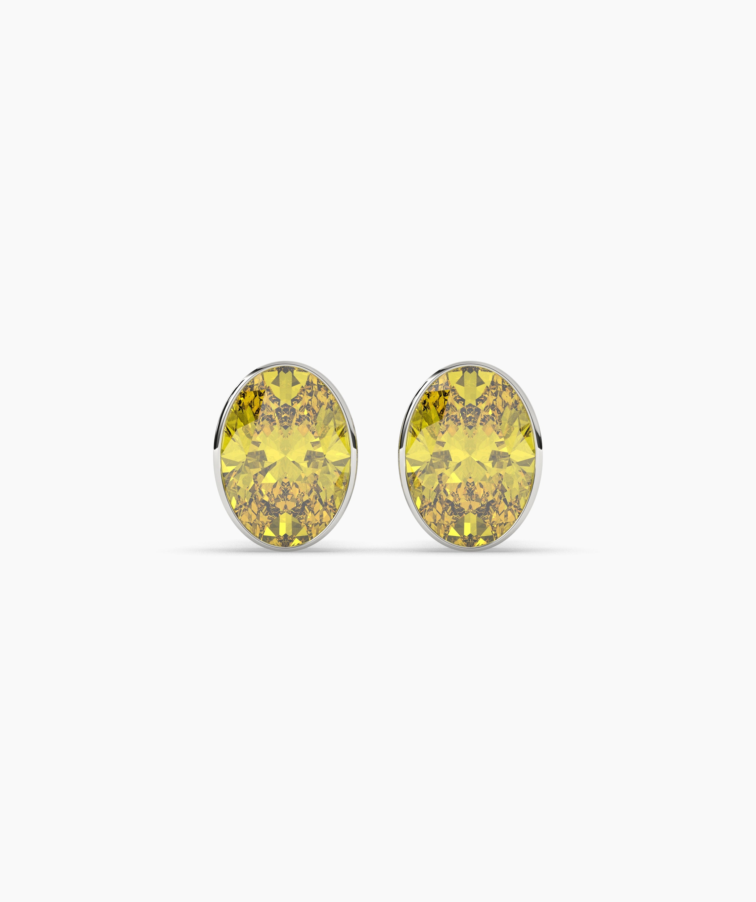 Mina Yellow Oval Stud Earring