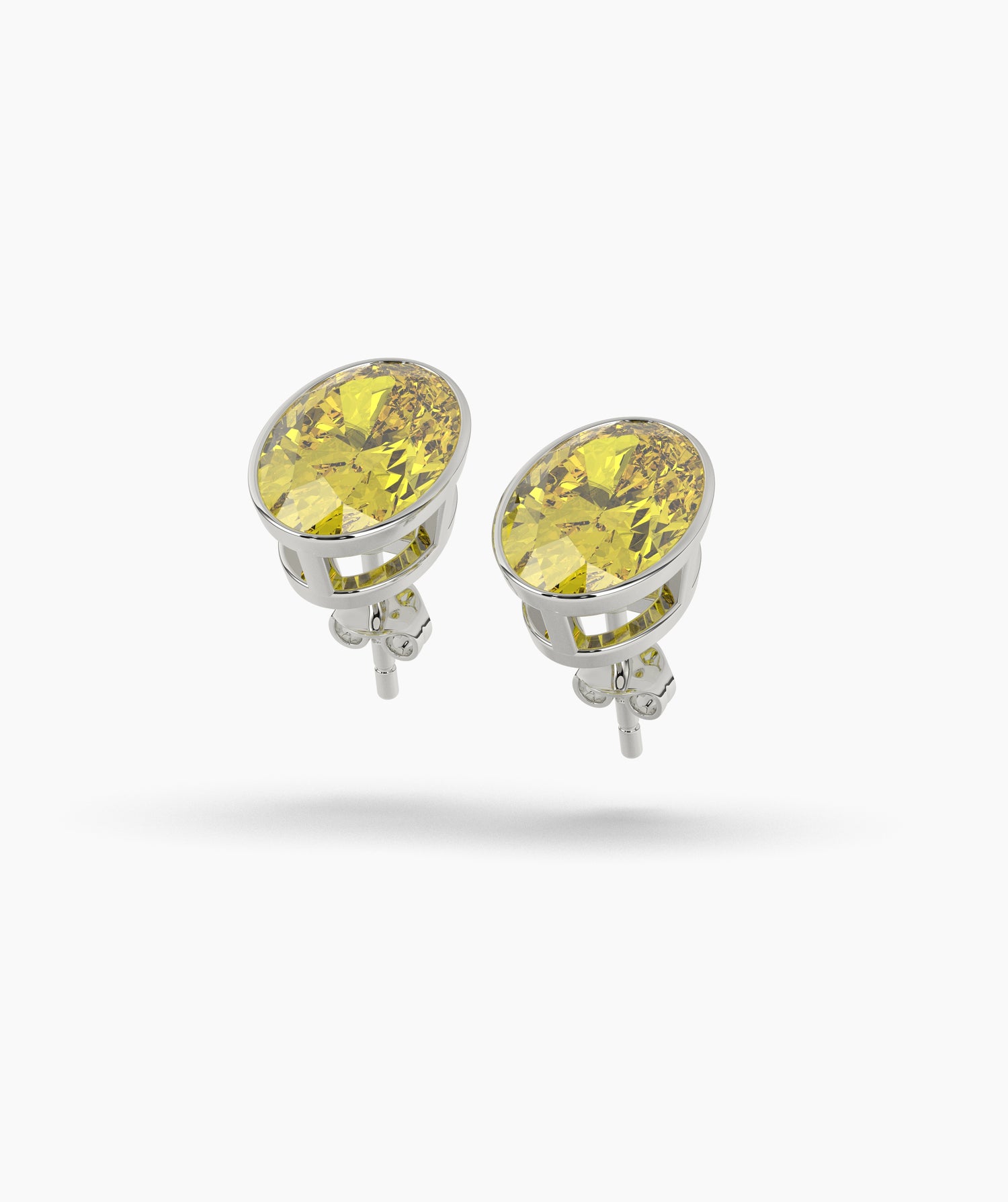 Mina Yellow Oval Stud Earring