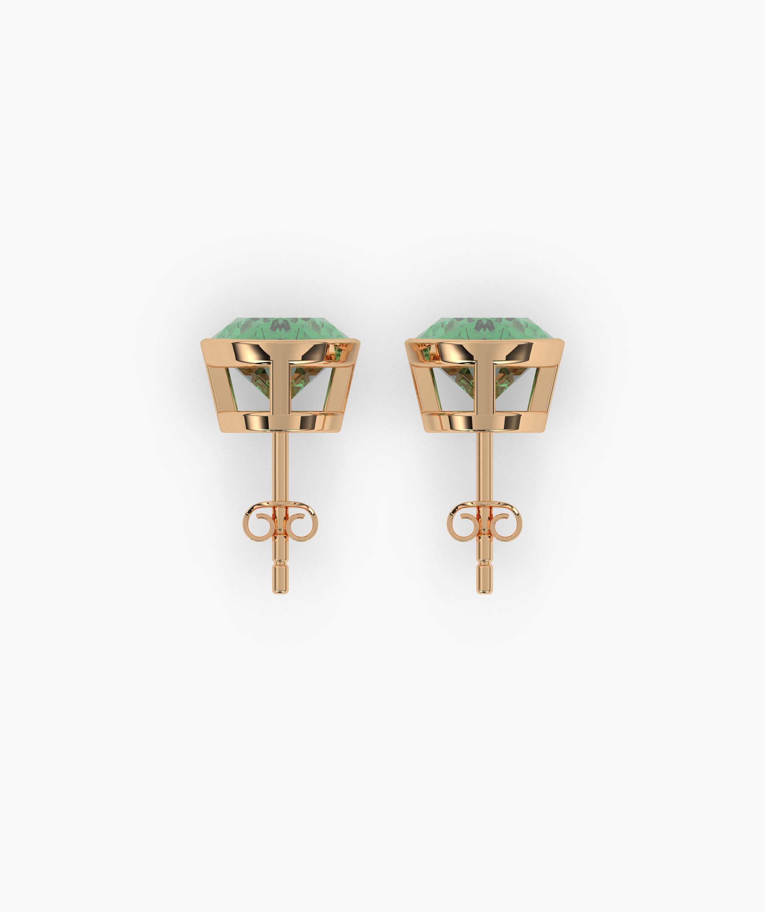Talia Grüner Ovaler Diamant Ohrstecker
