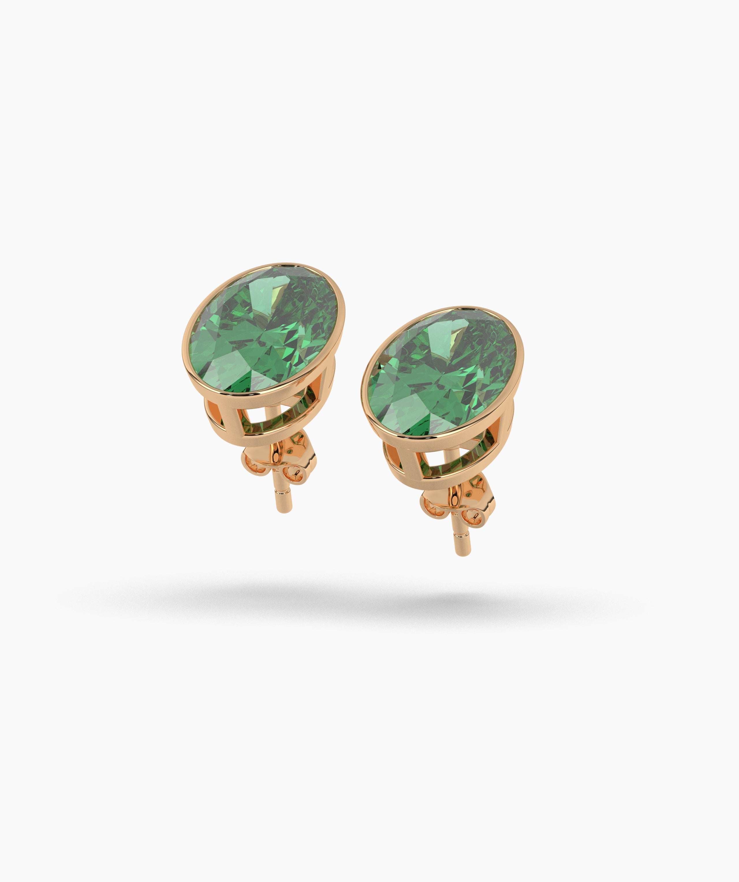 Talia Green Oval Stud Earring