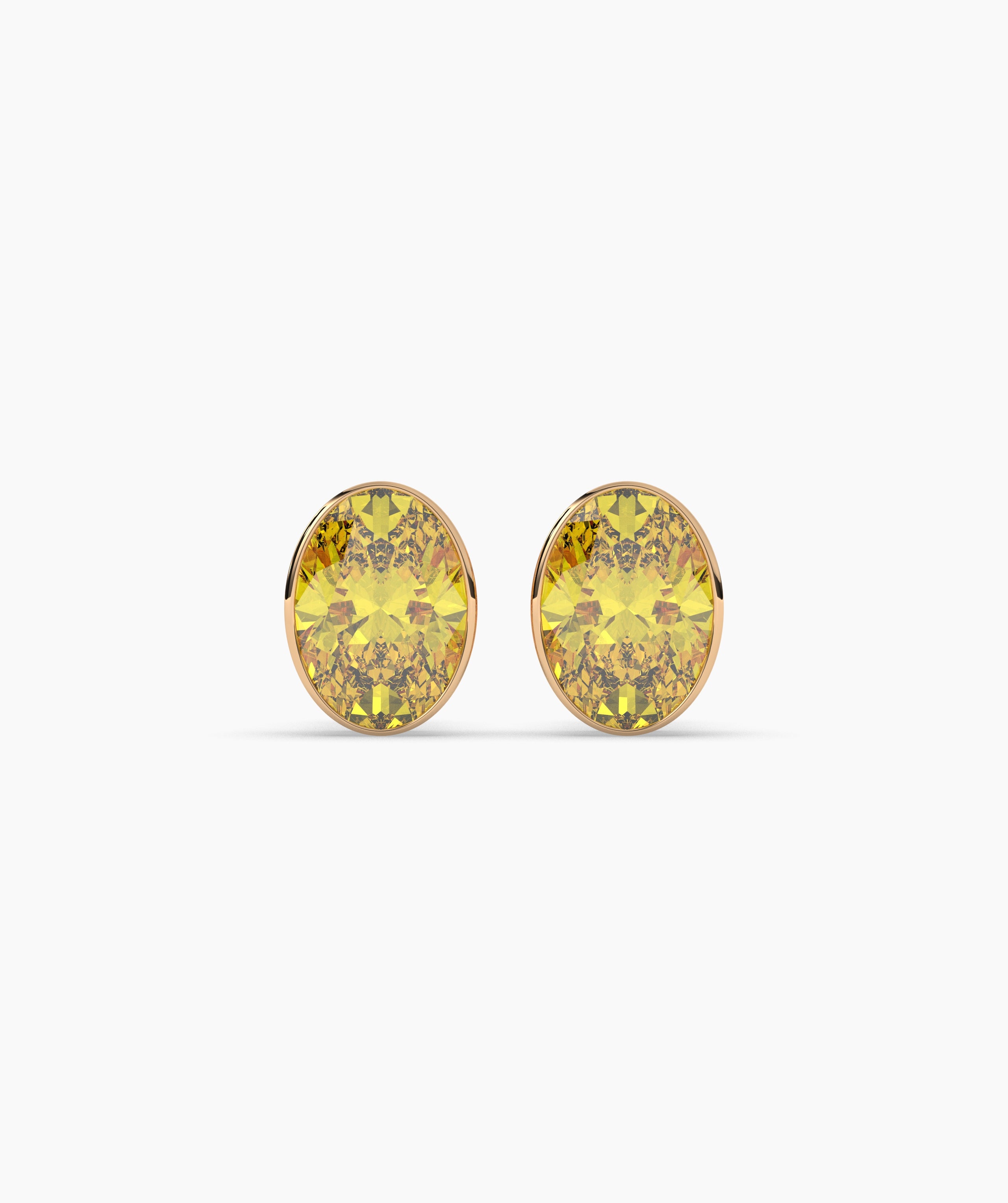 Mina Yellow Oval Stud Earring