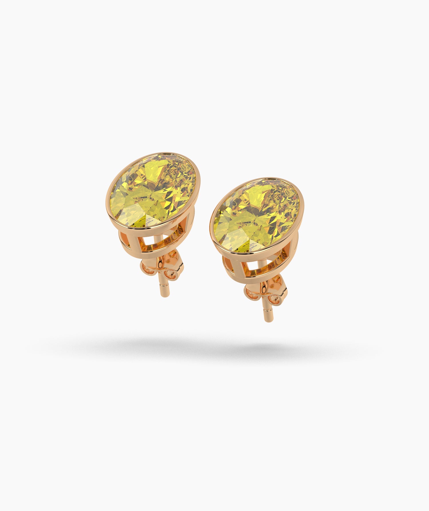 Mina Yellow Oval Stud Earring