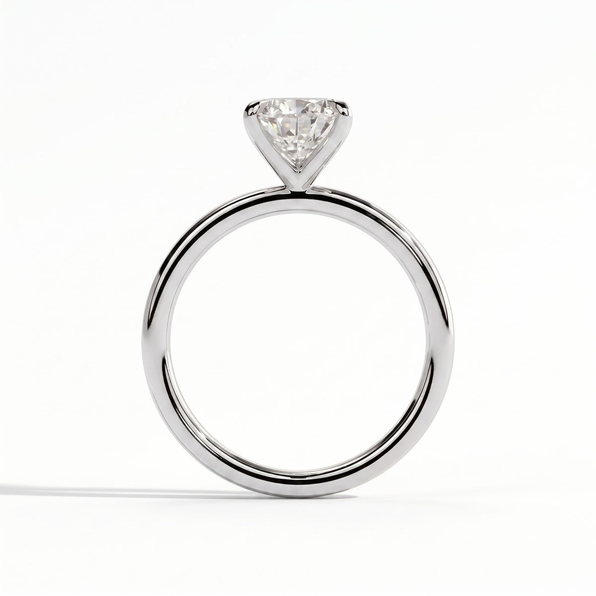 Pear lab-grown diamond solitaire engagement ring in 950 platinum, side profile