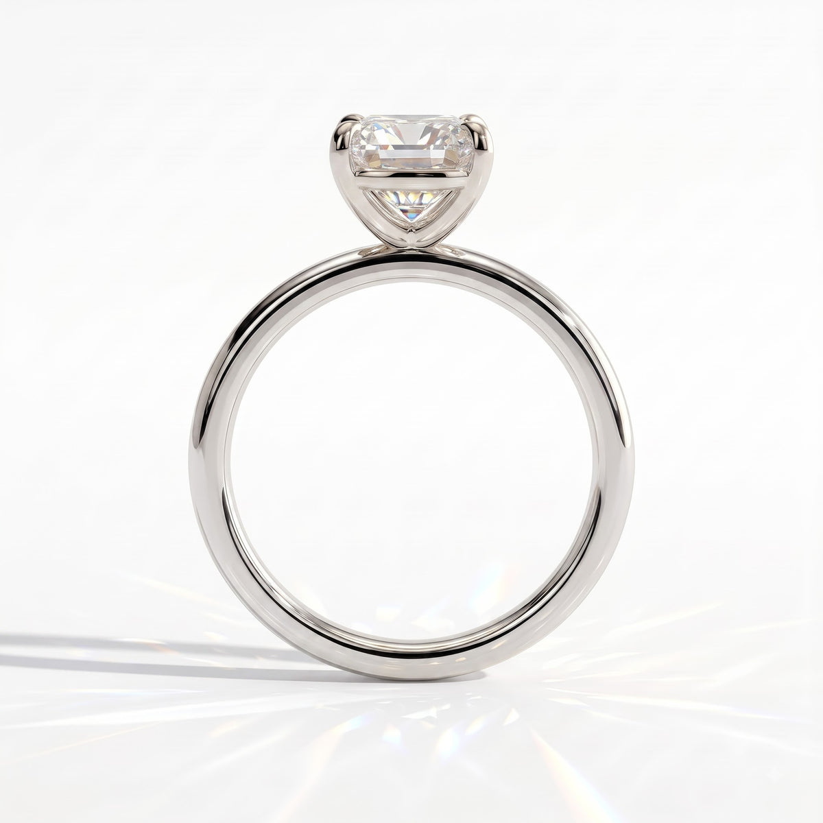 Pear lab-grown diamond solitaire engagement ring in 950 platinum, side profile
