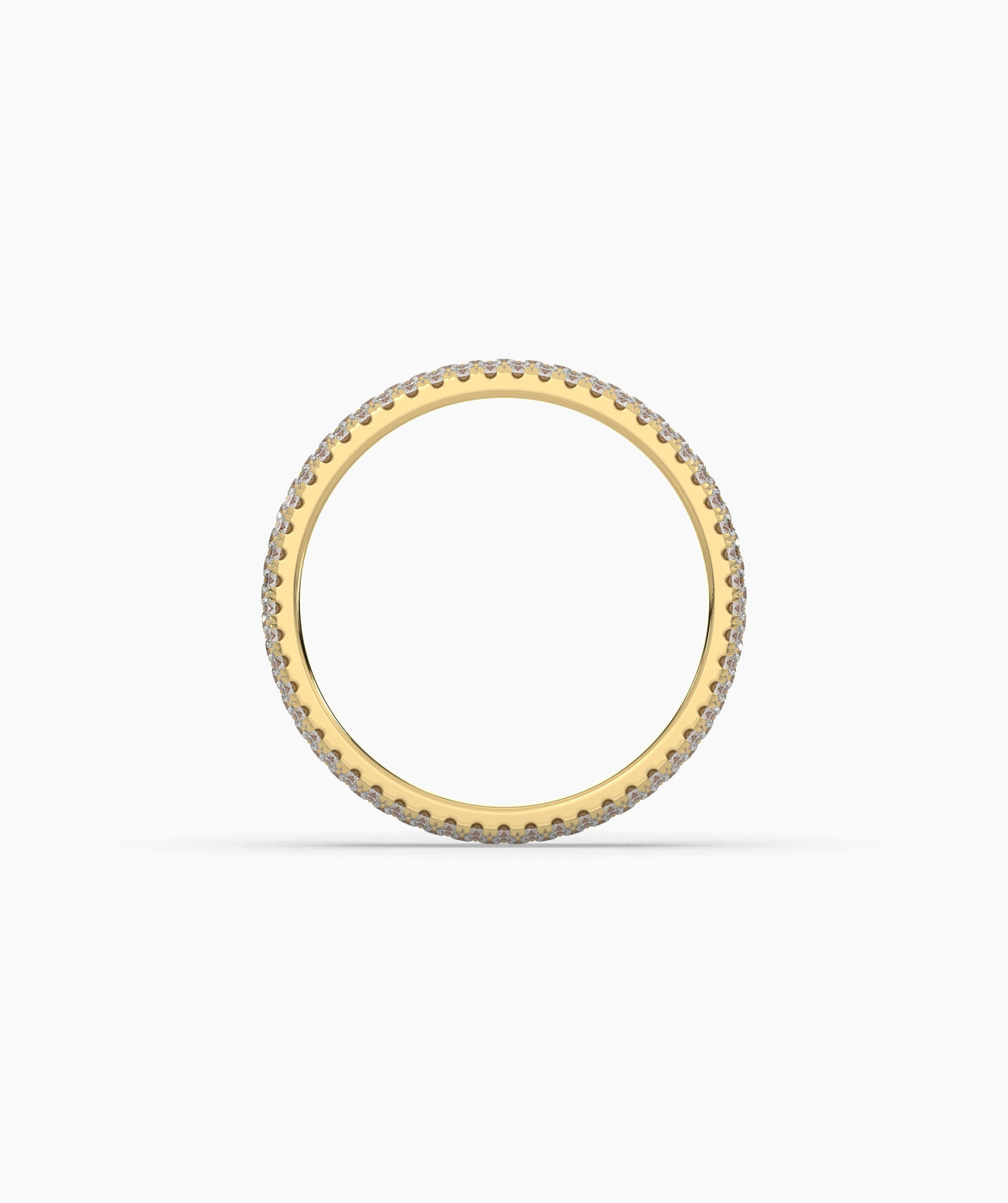 Celine round lab-grown diamond pavé eternity ring in 750 yellow gold, top view