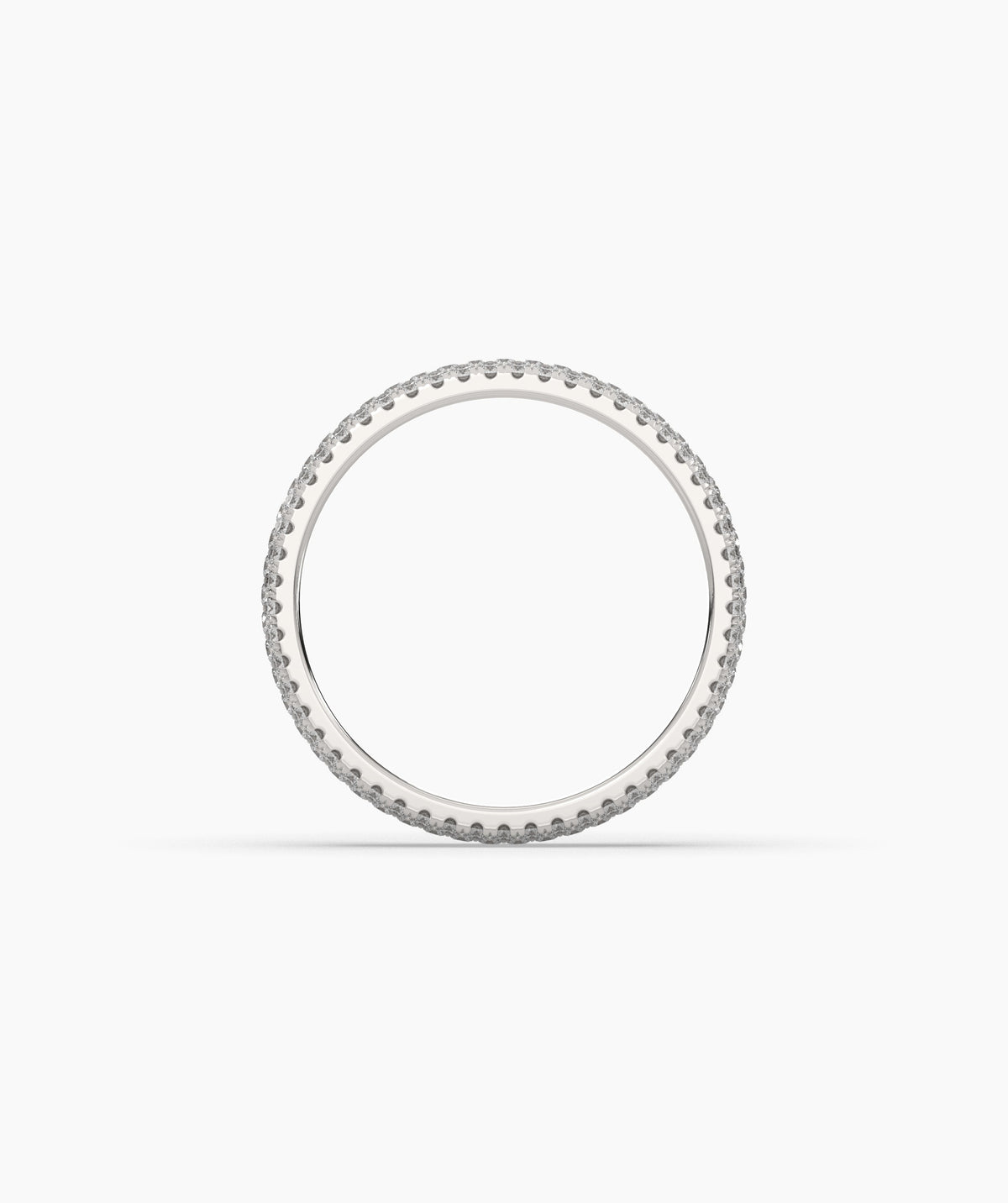 Celine round lab-grown diamond pavé eternity ring in 750 white gold, top view