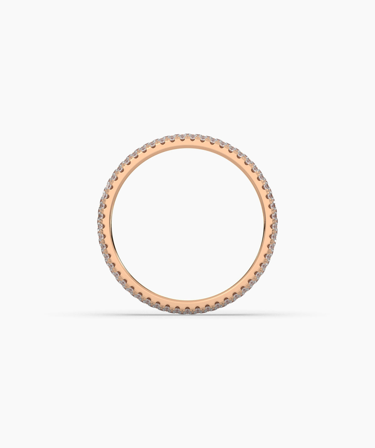 Celine round lab-grown diamond pavé eternity ring in 750 rose gold, top view