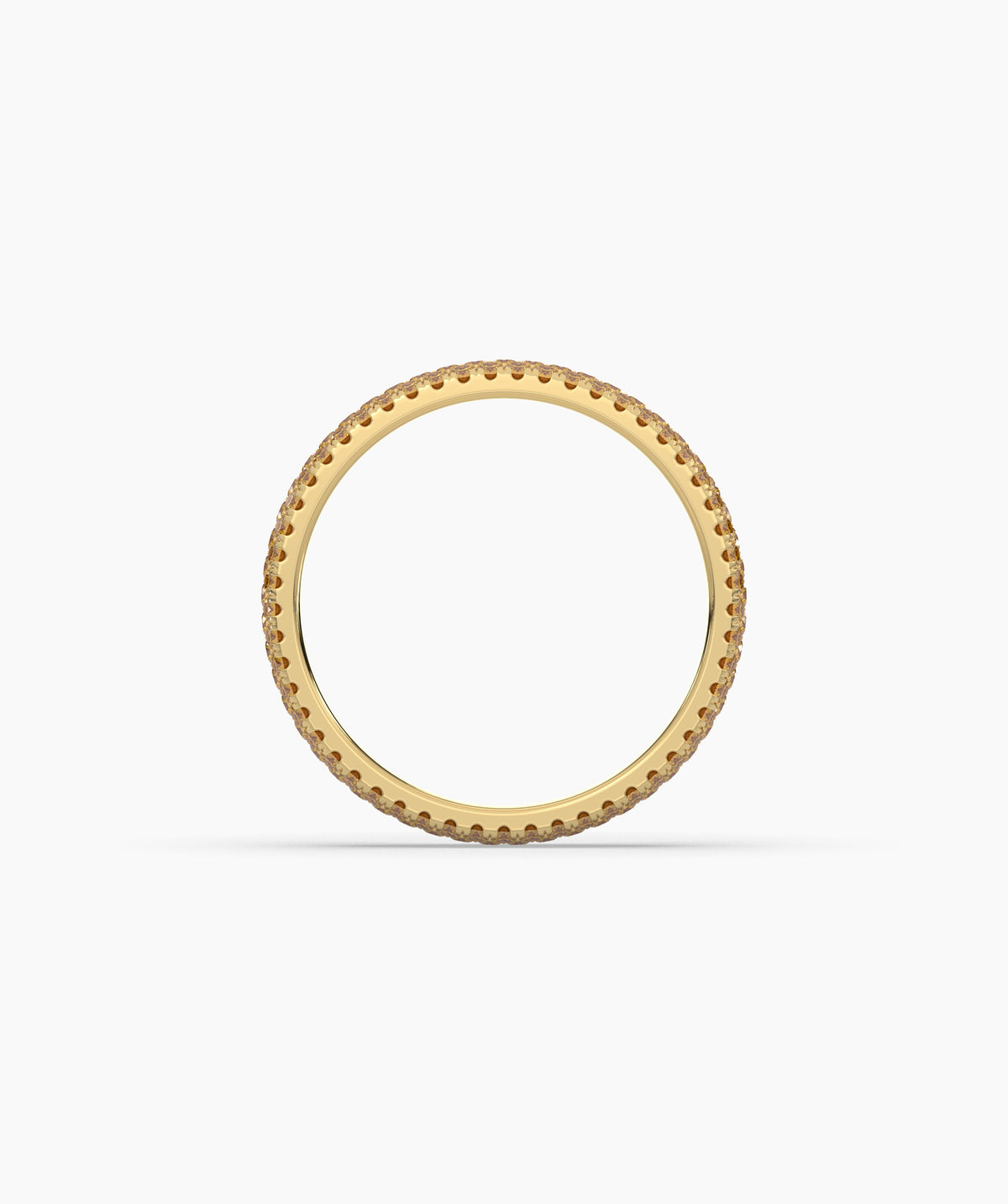 Ariane yellow gemstone pavé eternity ring in 585 yellow gold, top view