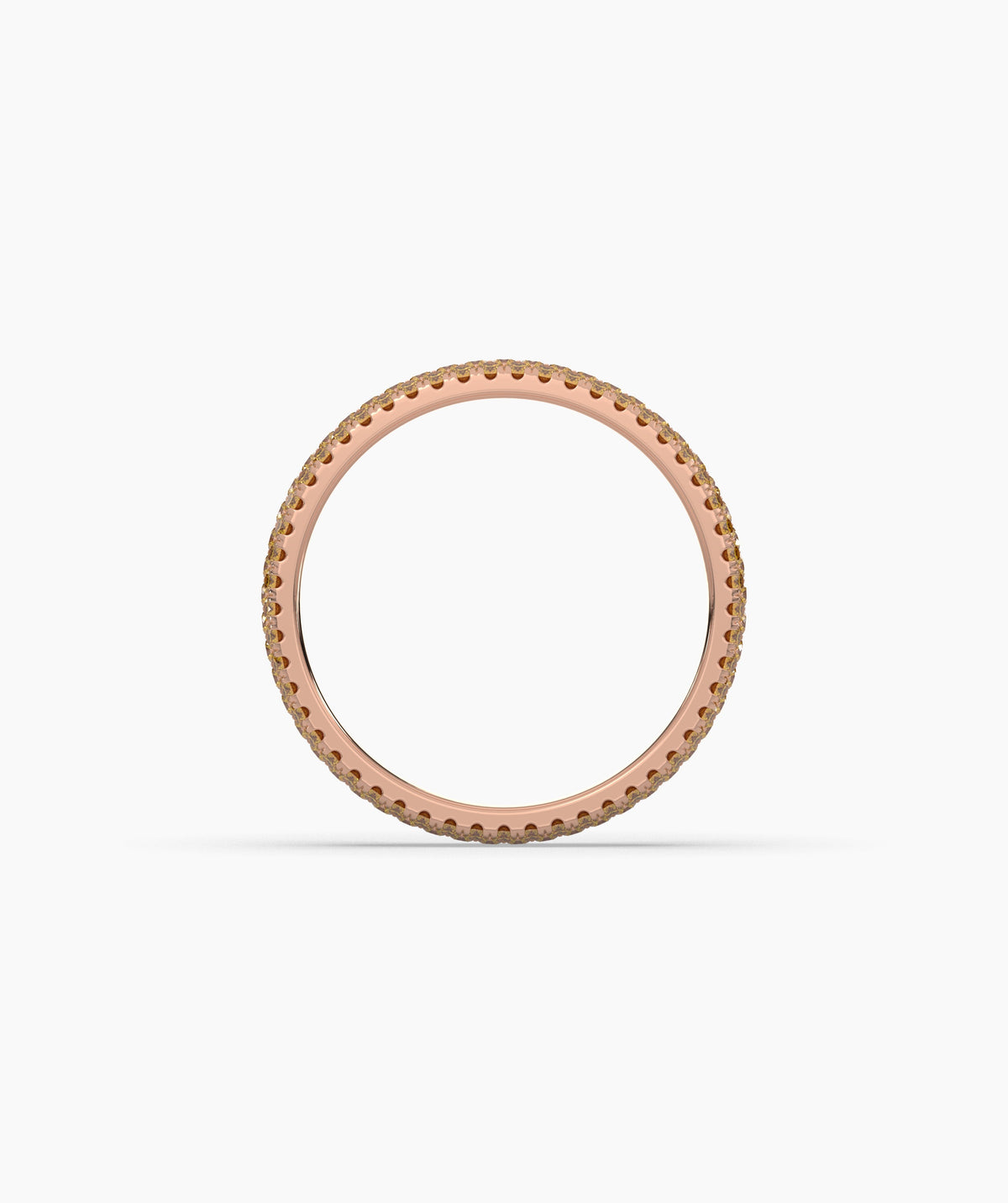Ariane yellow gemstone pavé eternity ring in 750 rose gold, top view