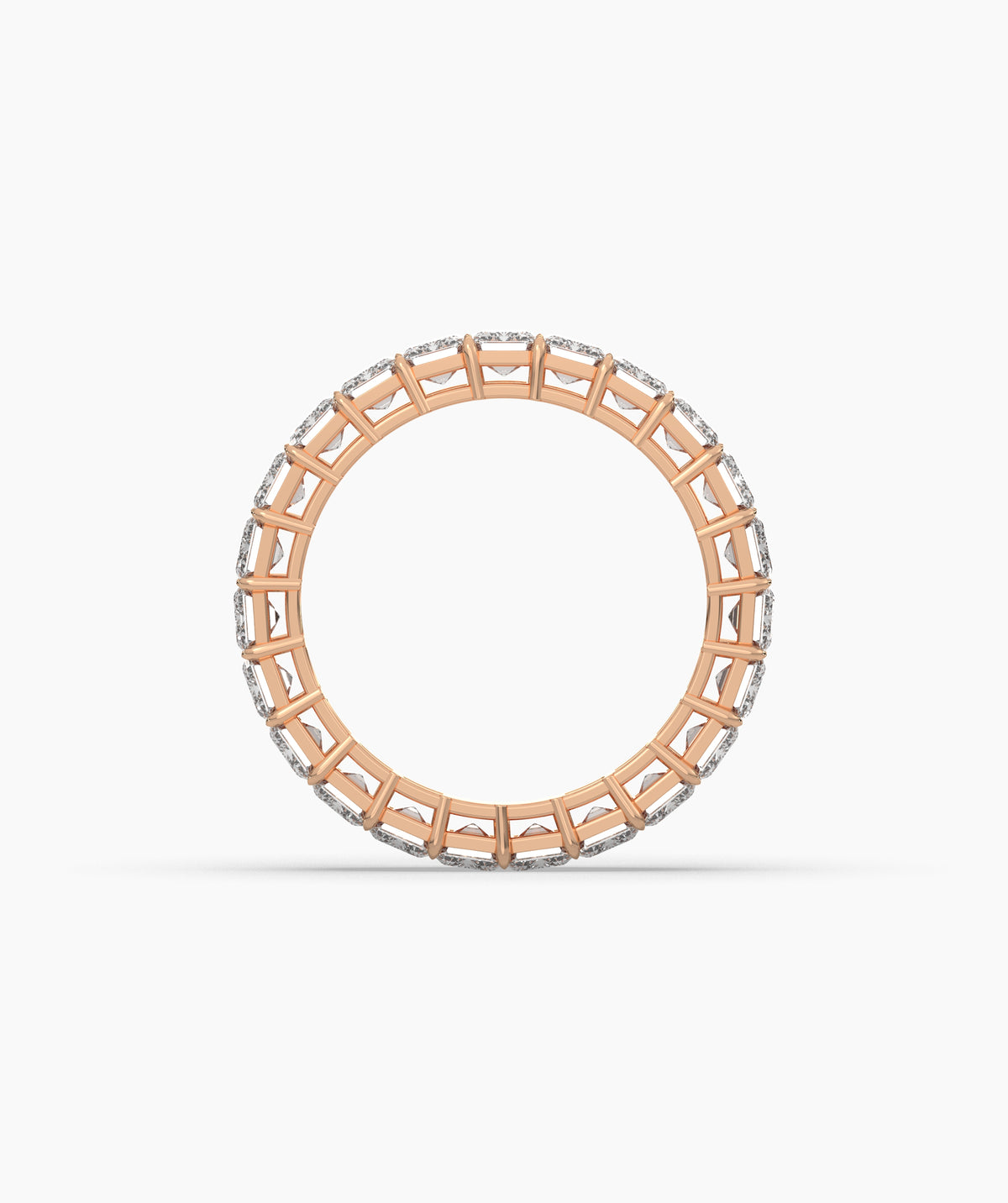 Joline emerald-cut lab-grown diamond eternity ring in 585 rose gold, top view