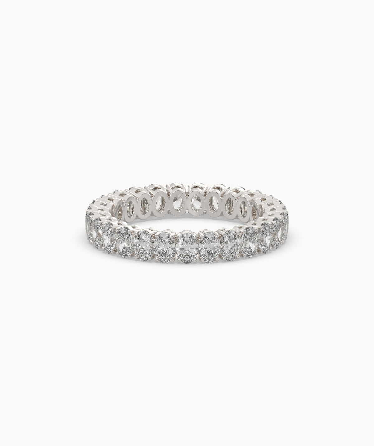 Anina oval lab-grown diamond eternity ring in 585 white gold, front view