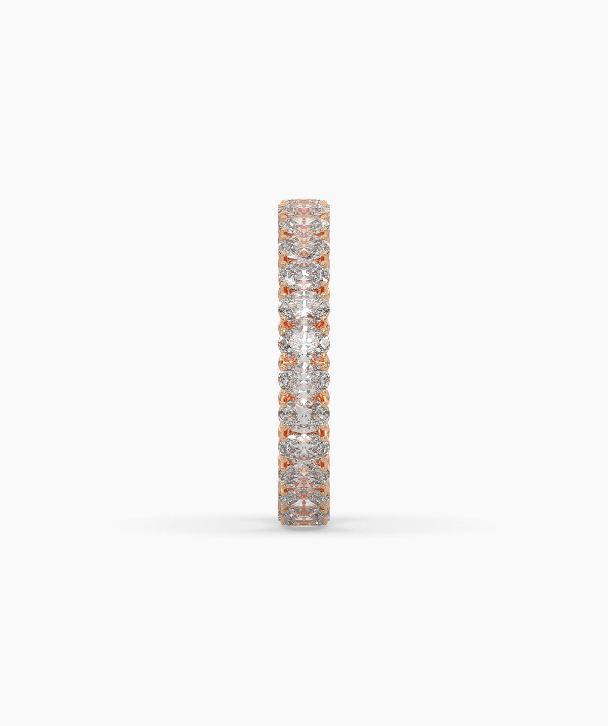 Anina oval lab-grown diamond eternity ring in 585 rose gold, side profile view
