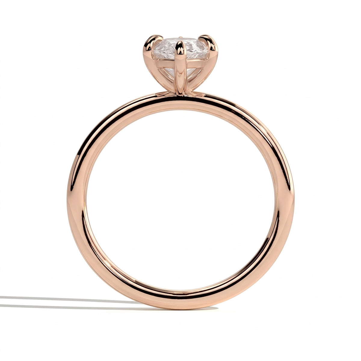 Marquise lab-grown diamond solitaire engagement ring in 18K (750) rose gold, side profile