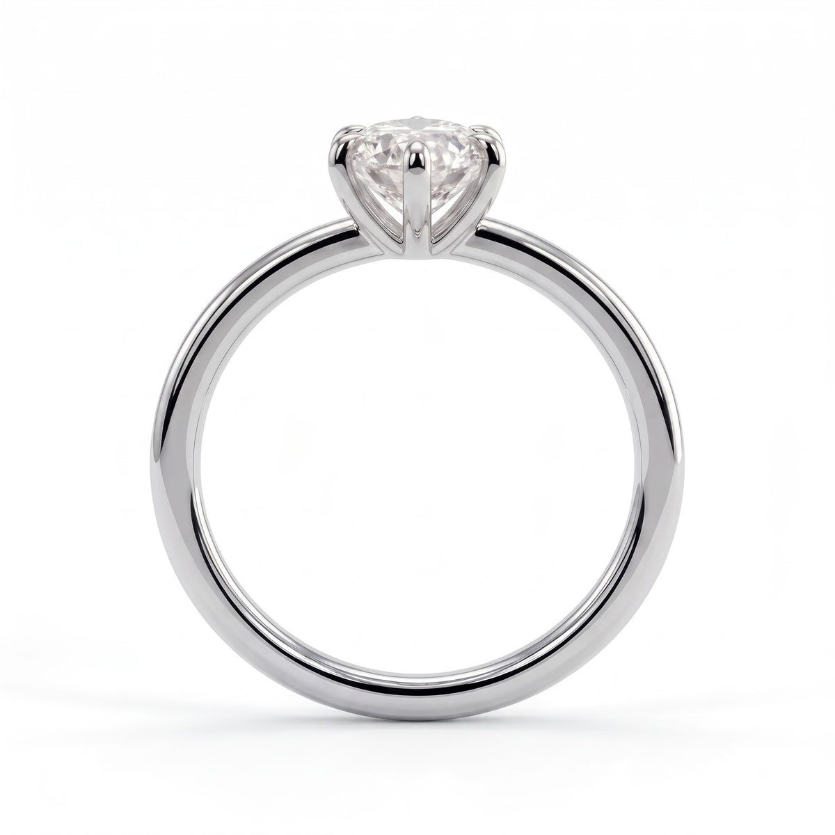 Marquise lab-grown diamond solitaire engagement ring in 950 platinum, side profile