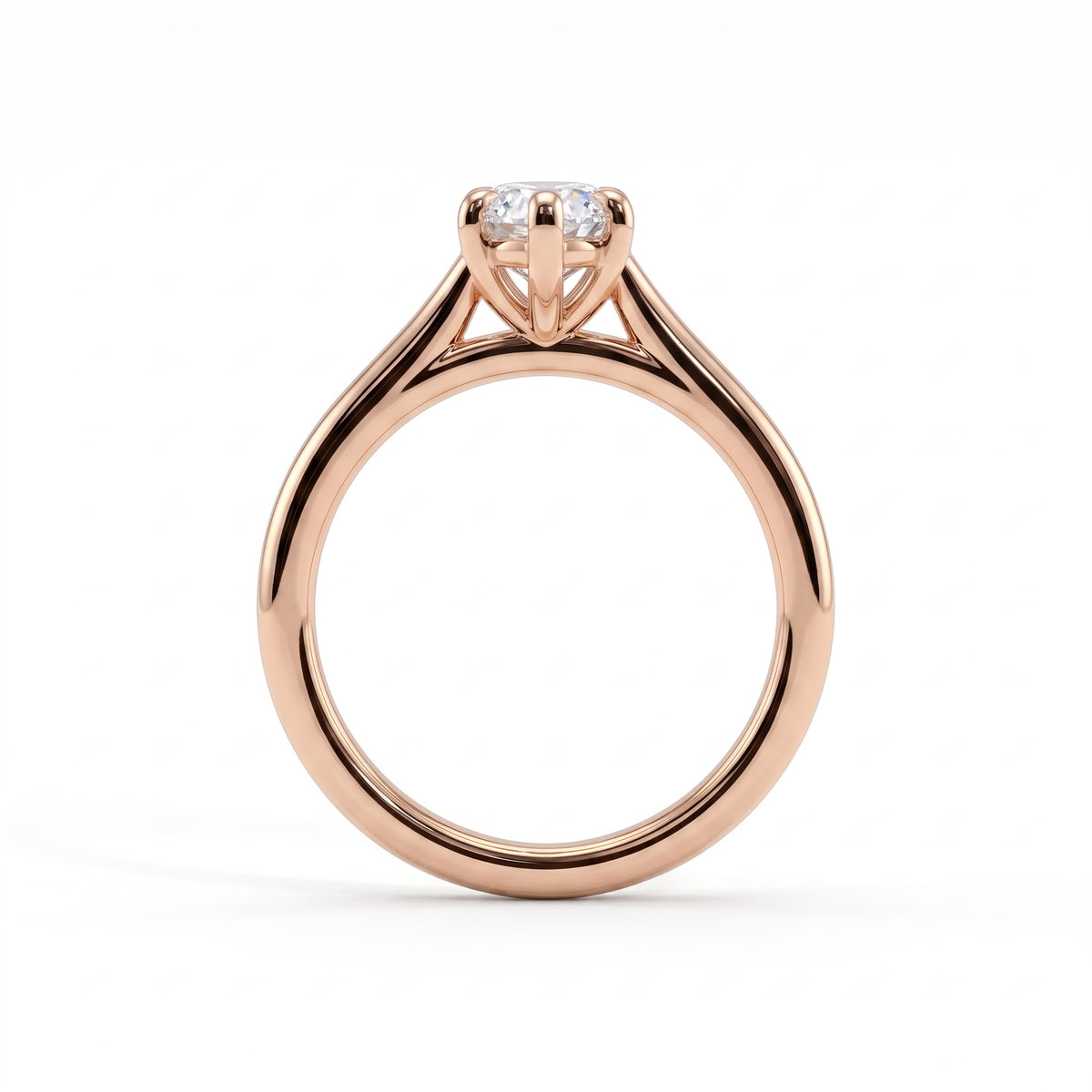 Marquise lab-grown diamond solitaire engagement ring in 14K (585) rose gold, side profile