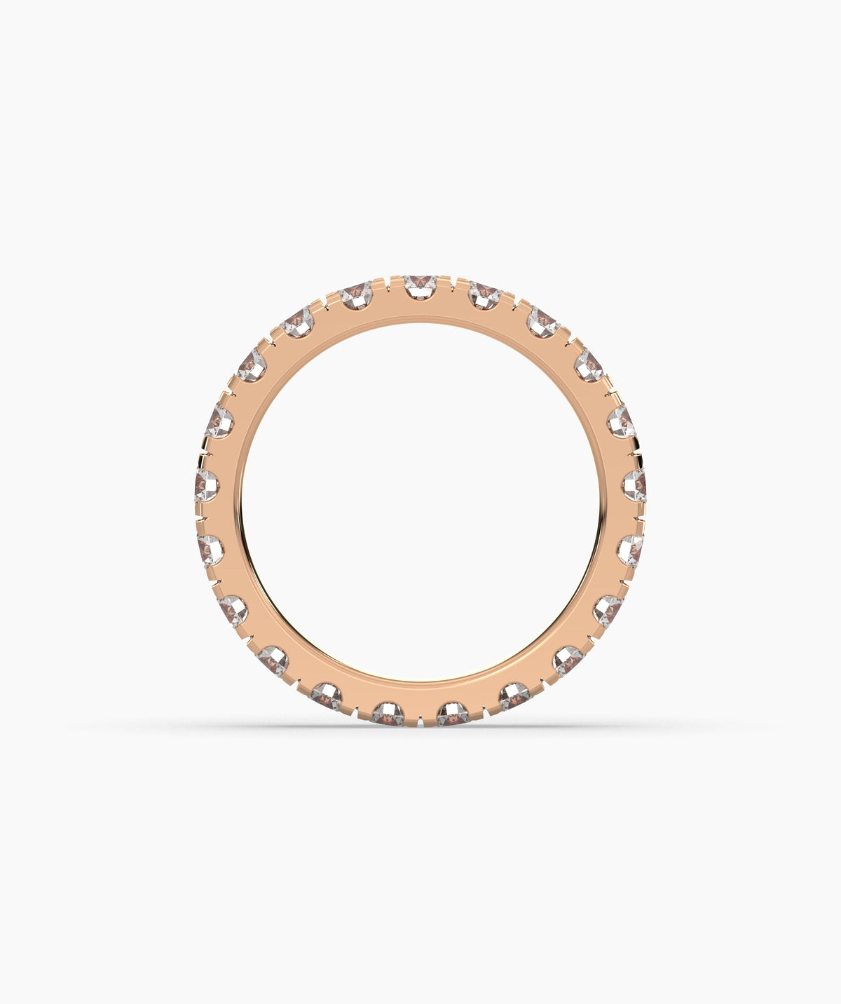 Nici round lab-grown diamond eternity ring 3.2 mm in 750 rose gold, top view