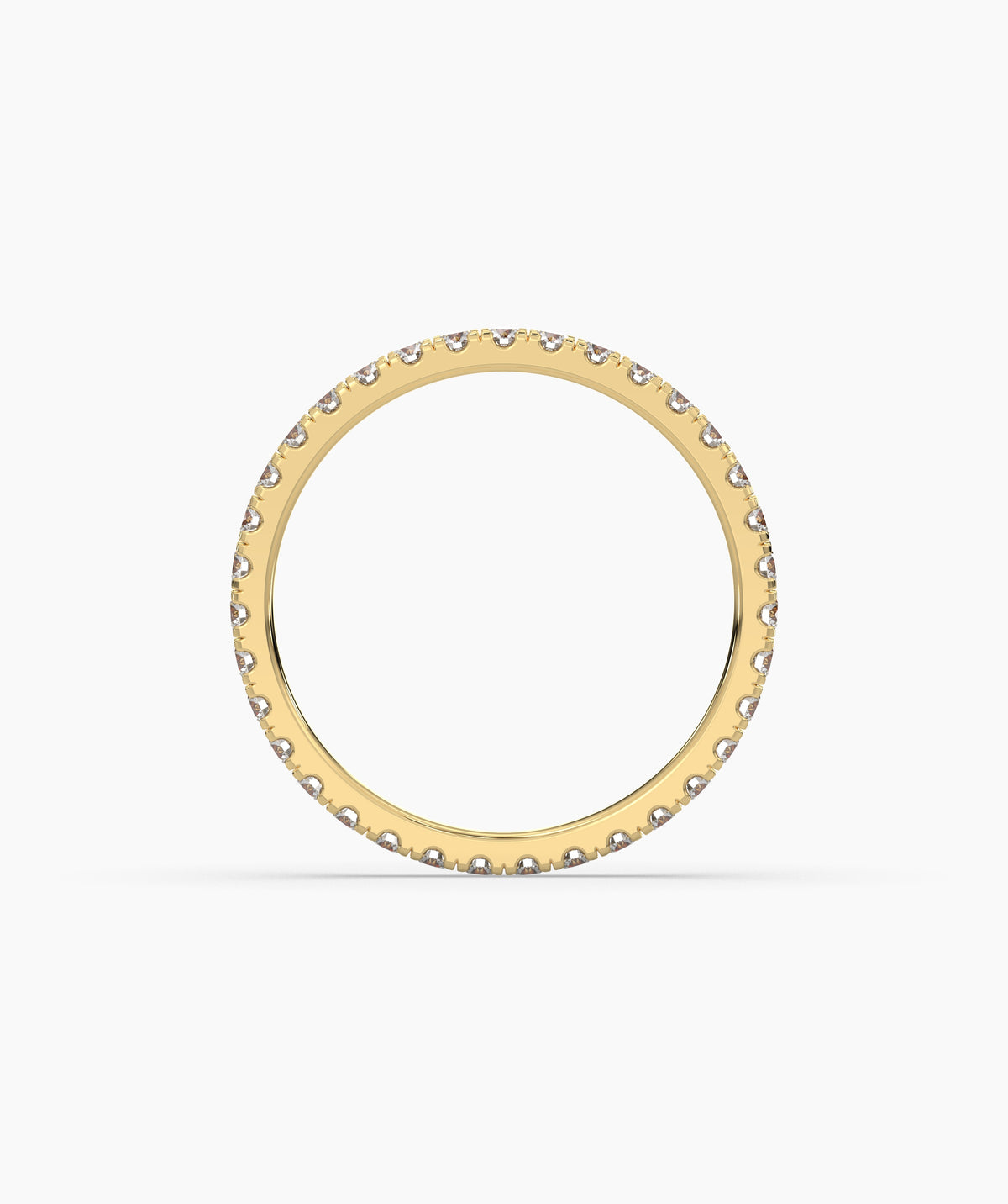 Elisa round lab-grown diamond eternity ring 1.8 mm in 585 yellow gold, top view