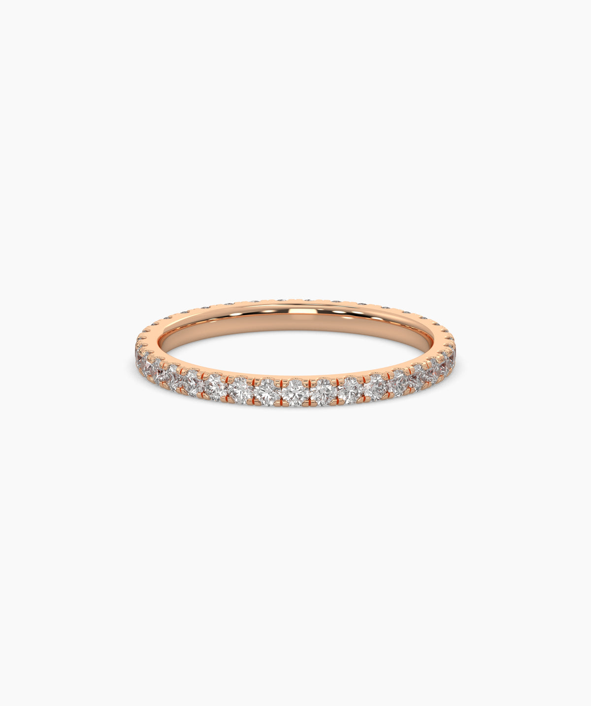 Elisa round lab-grown diamond eternity ring 1.8 mm in 585 rose gold, front view