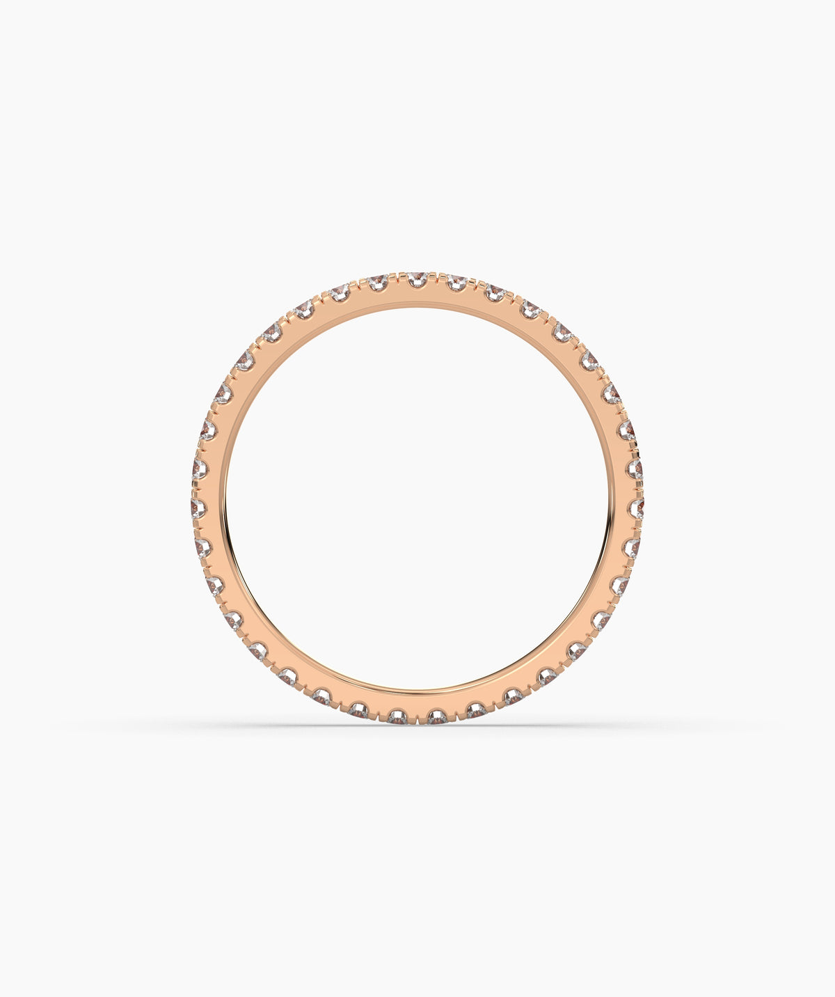 Elisa round lab-grown diamond eternity ring 1.8 mm in 585 rose gold, top view