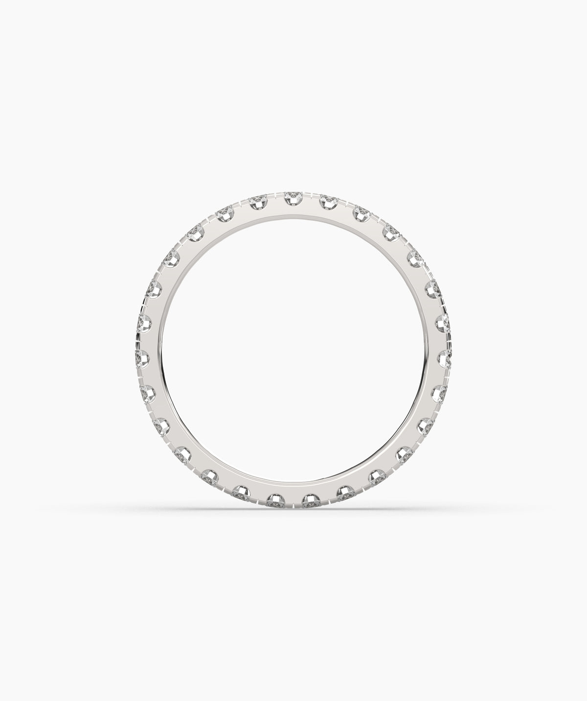 Aurora round lab-grown diamond eternity ring 2.5 mm in 585 white gold, top view