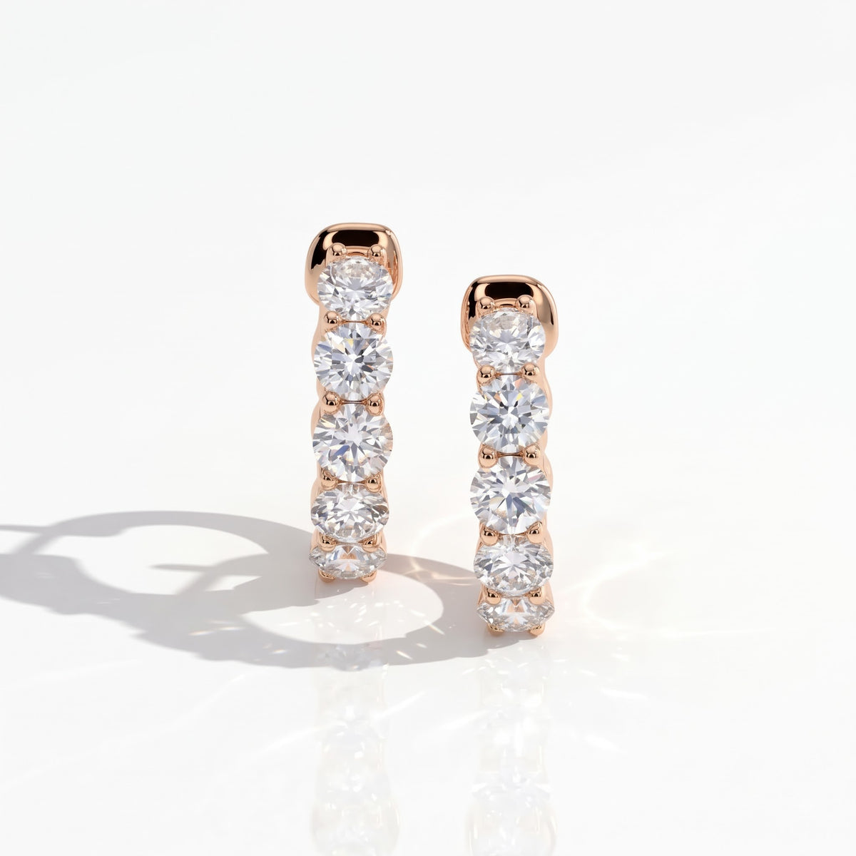 Oriana Round Diamond Inside-Out Huggie Hoop Earrings │ Ø 10mm