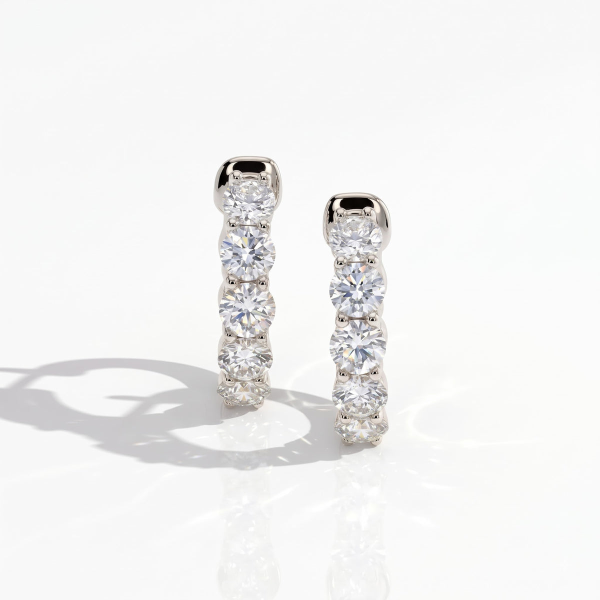Oriana Round Diamond Inside-Out Huggie Hoop Earrings │ Ø 10mm