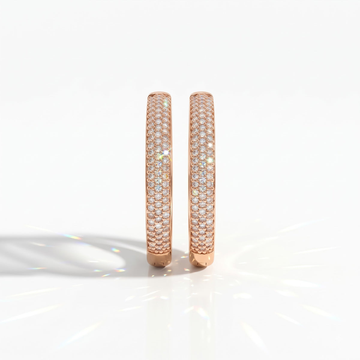Mirella dreireihige Pavé-Diamant-Creolen │ Ø 17 mm