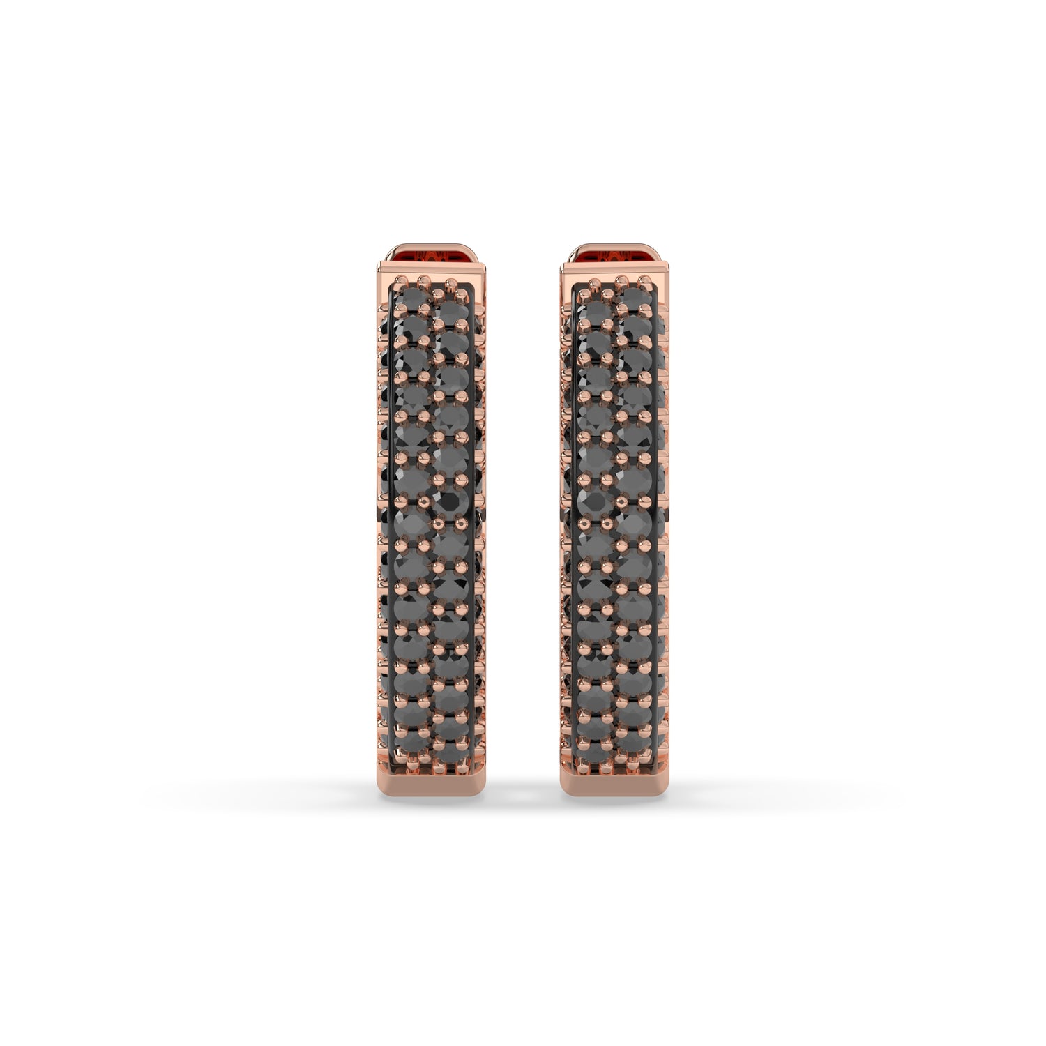 Lina Round Black Diamonds Hoop Earring