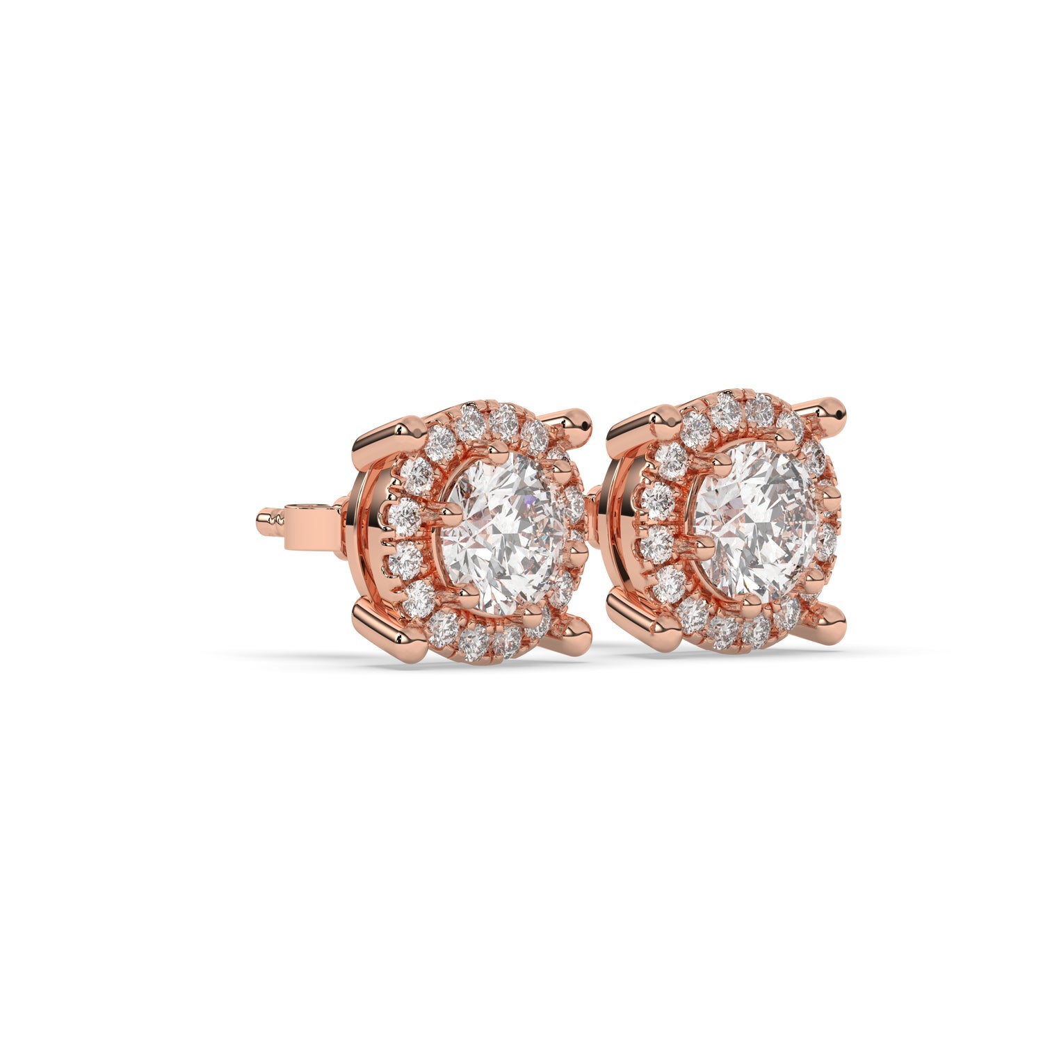 Elina Round Halo Stud Earring