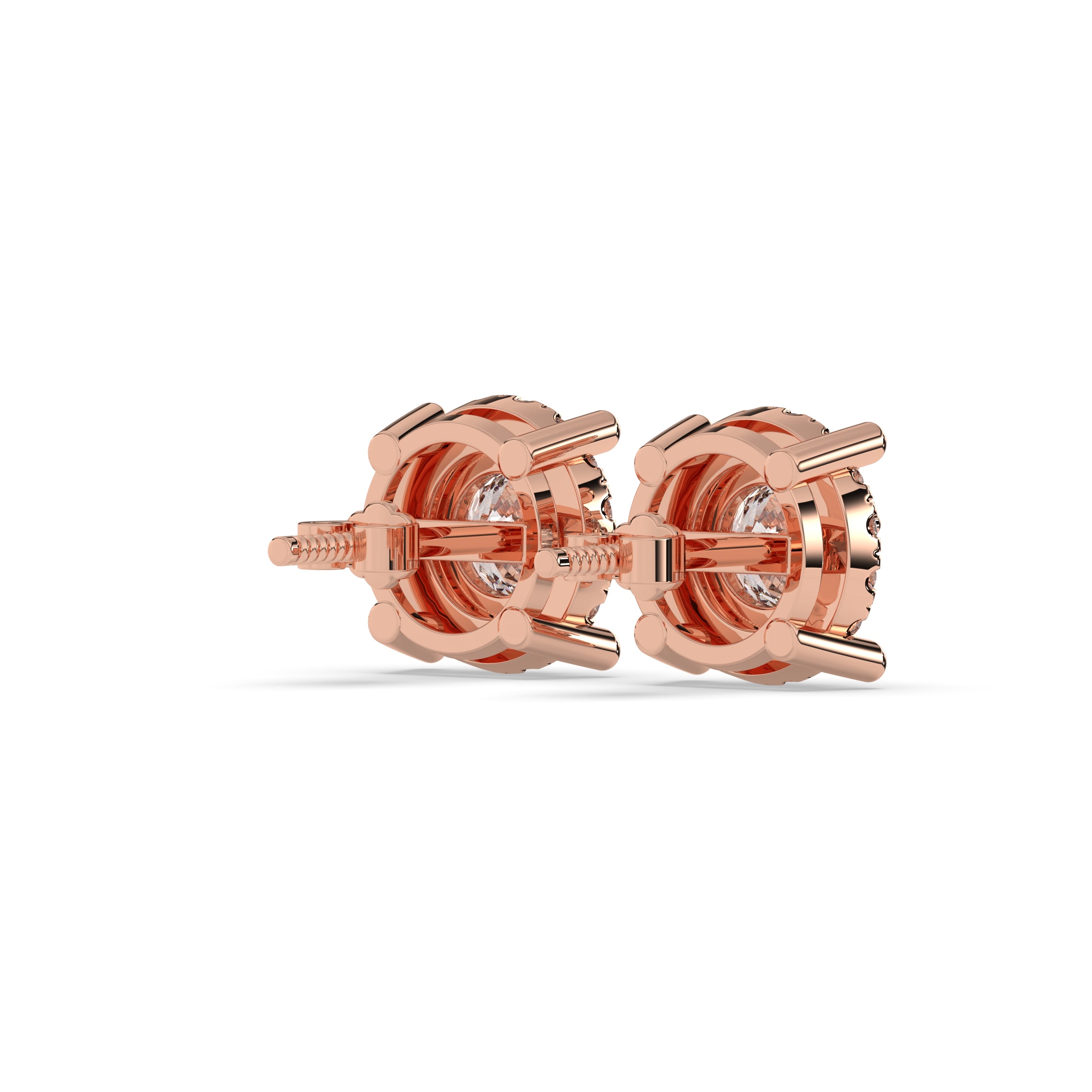 Elina Round Halo Stud Earring