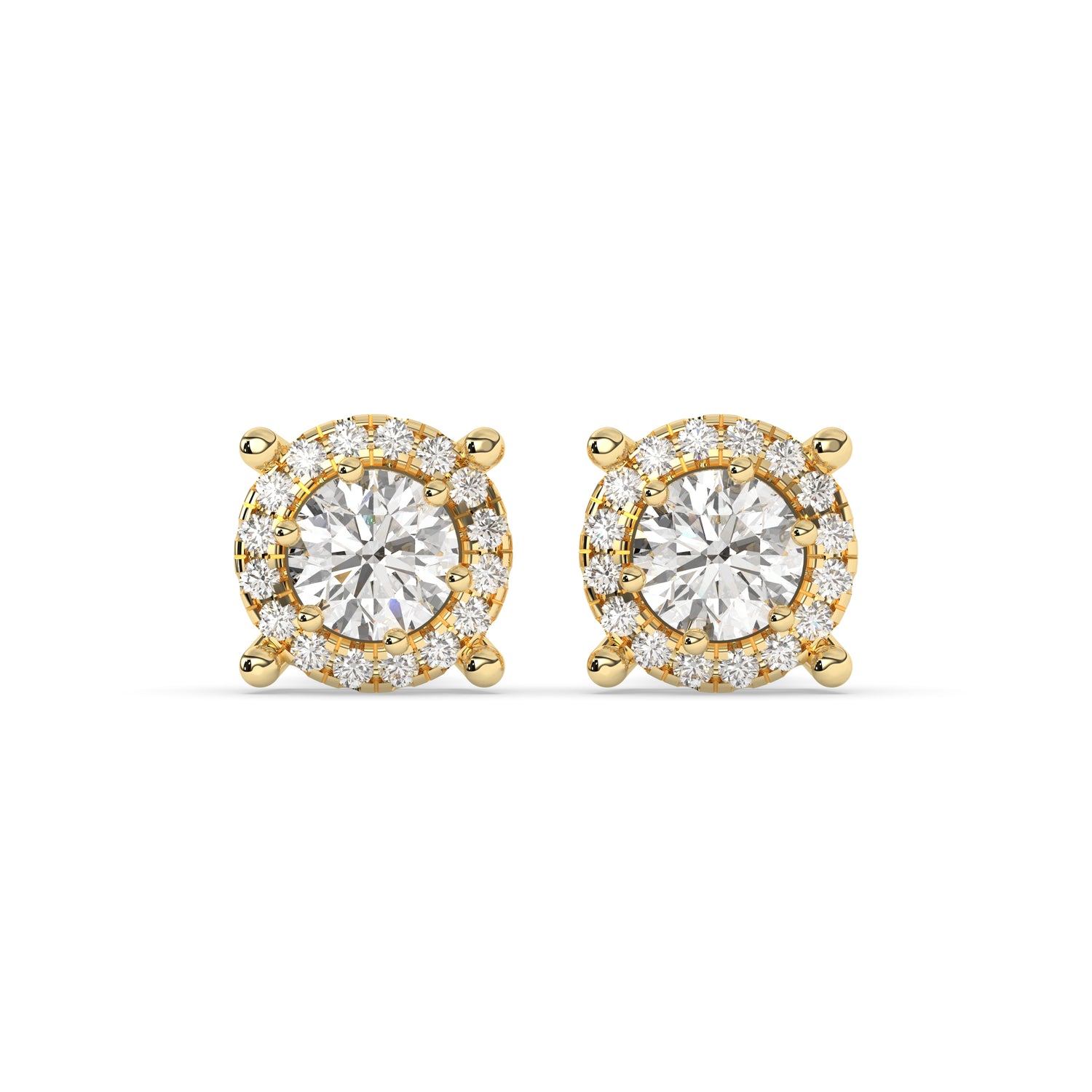 Elina Round Halo Stud Earring
