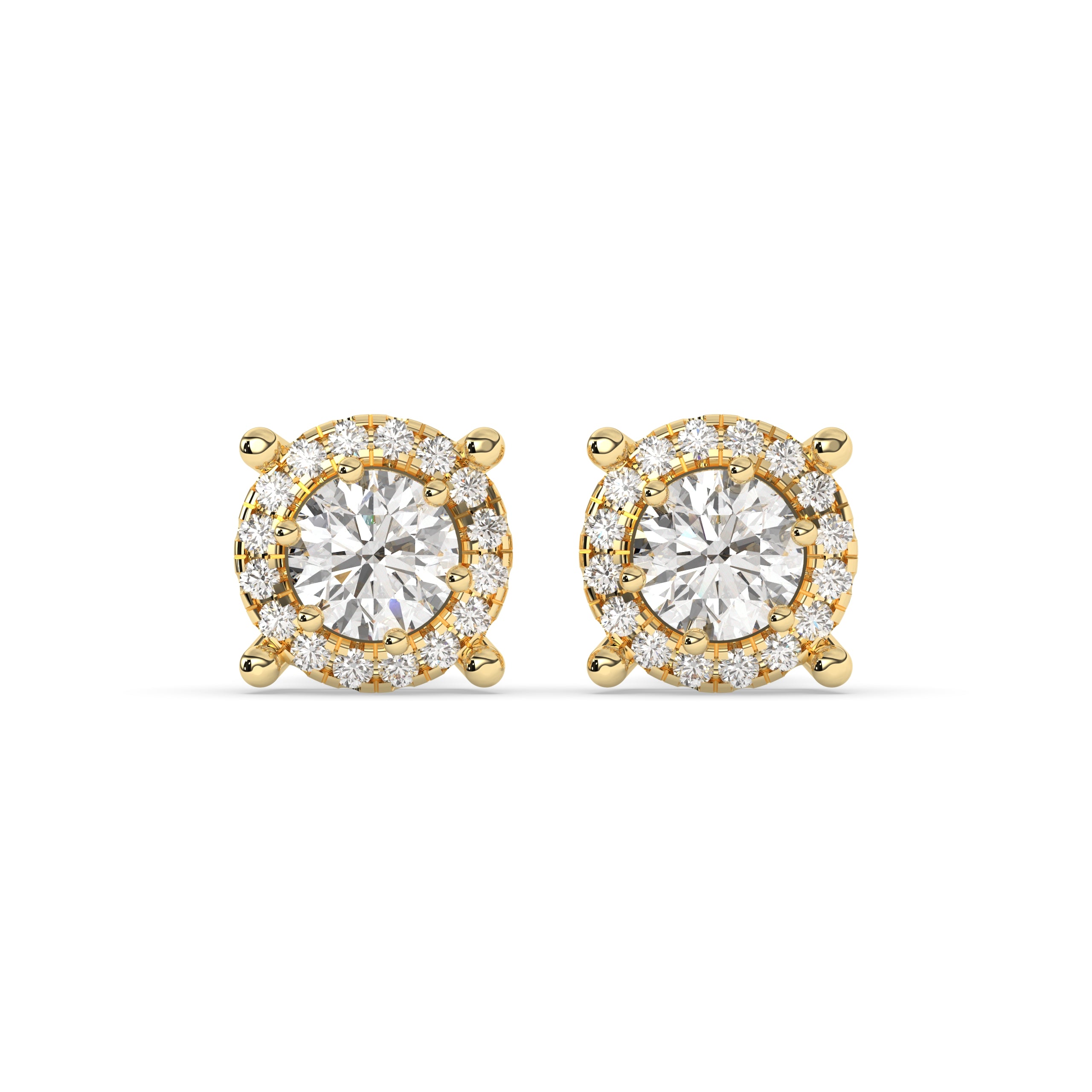 Elina Round Halo Stud Earring